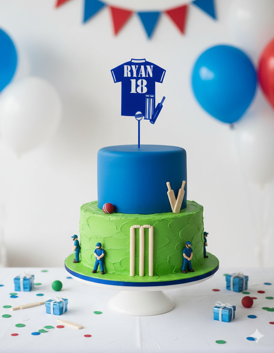 Personalised Cricket Shirt Cake Topper