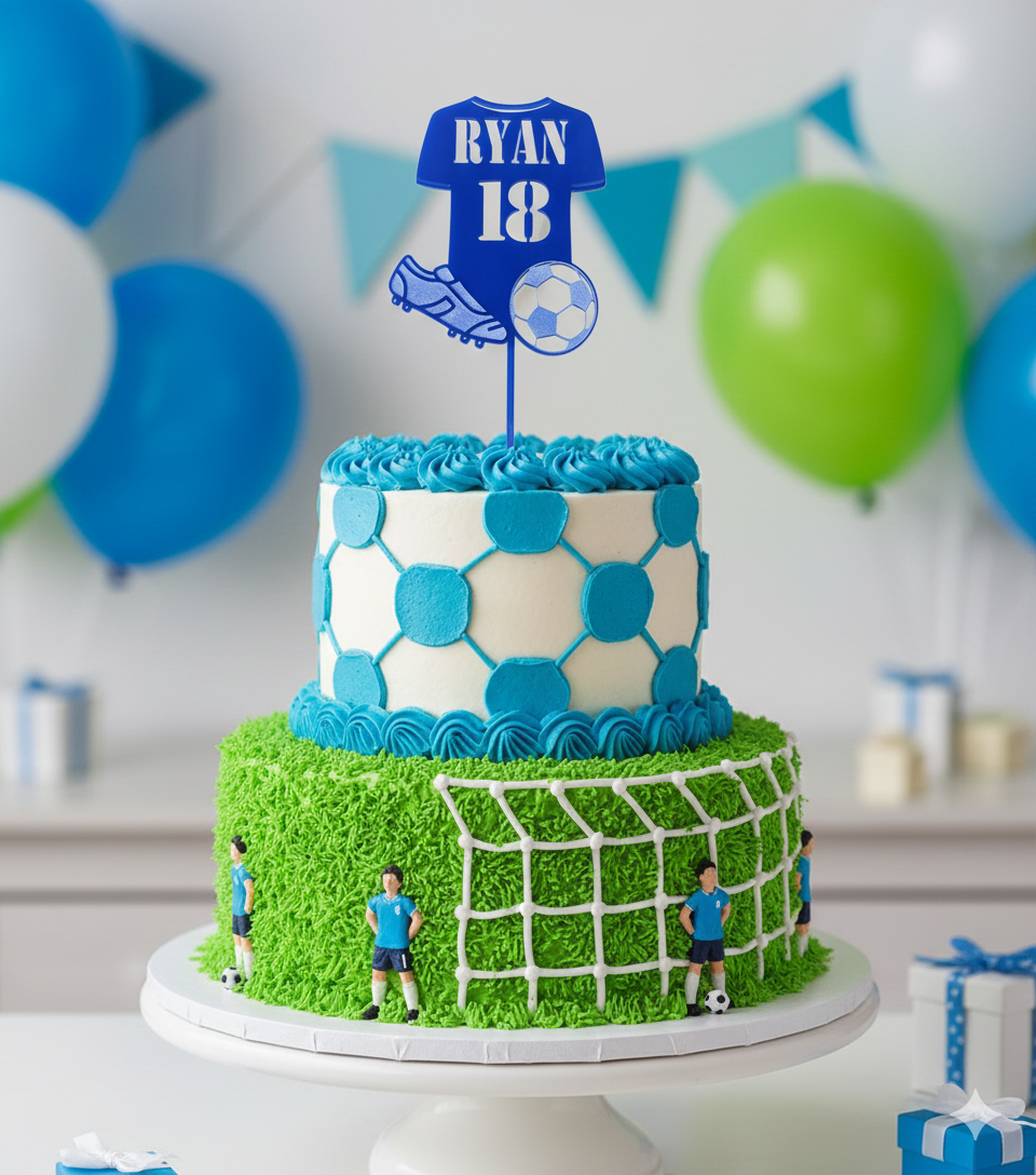 Personalised Football Soccer Shirt Cake Topper