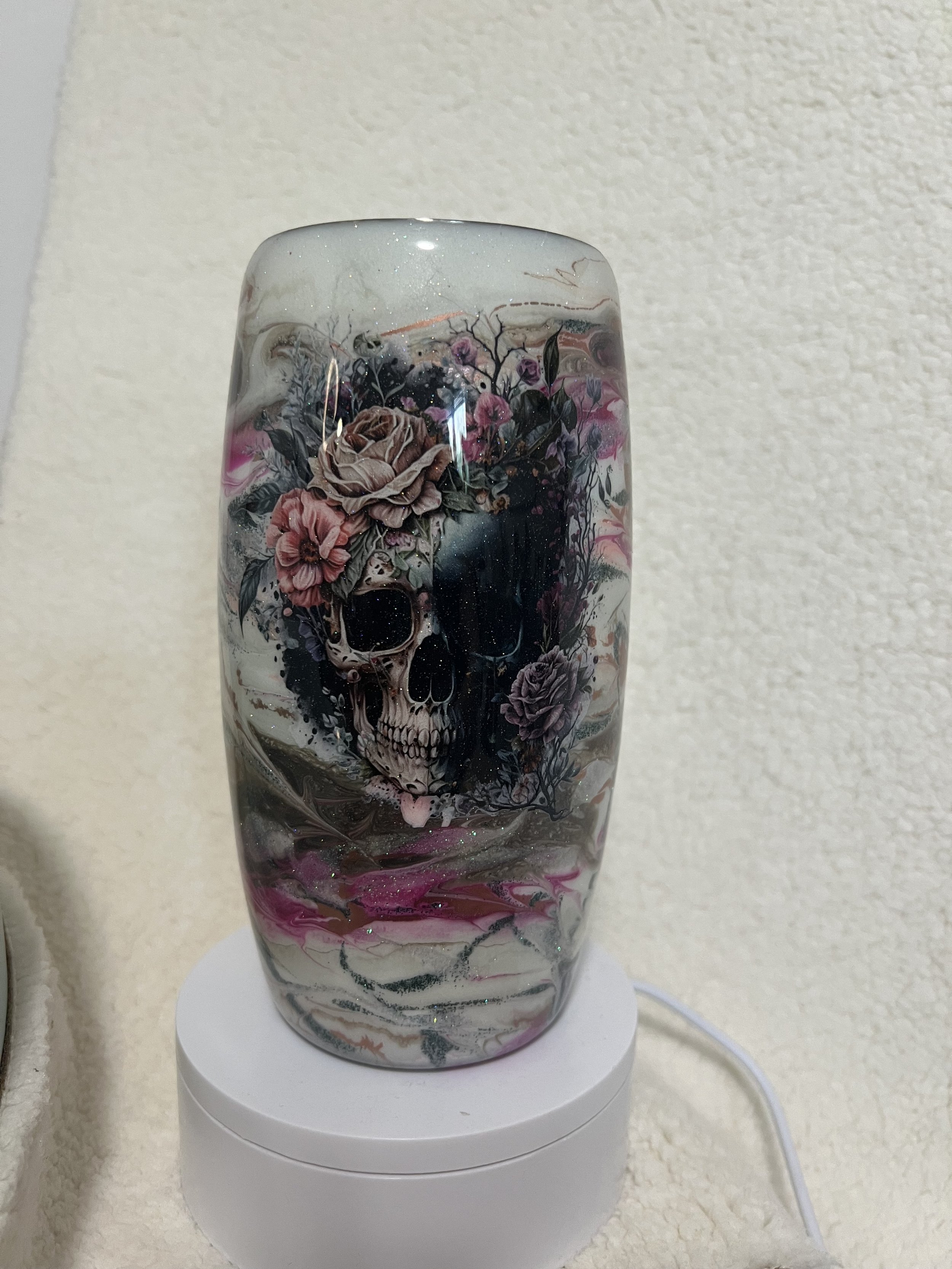 45. 24oz football- Pink Skull