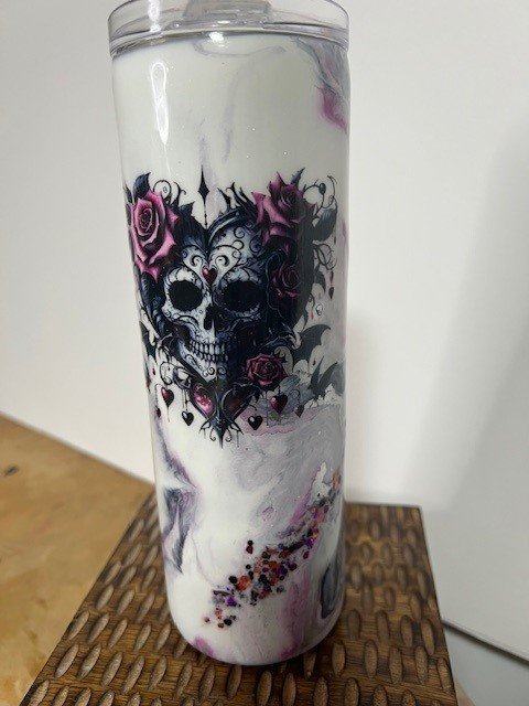#1 20 Oz - Floral Skull