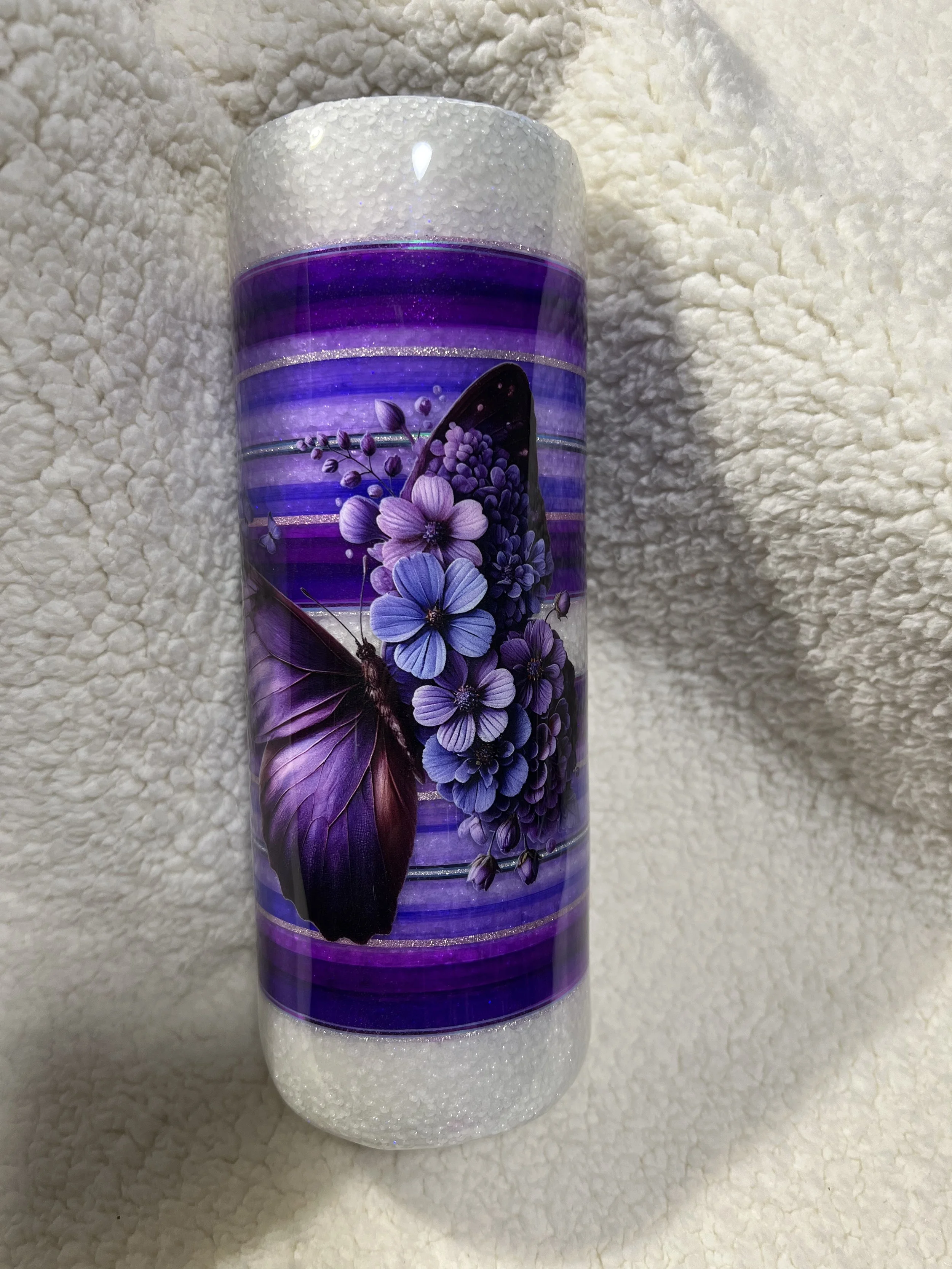 20 oz Skinny - Purple Serape Butterfly