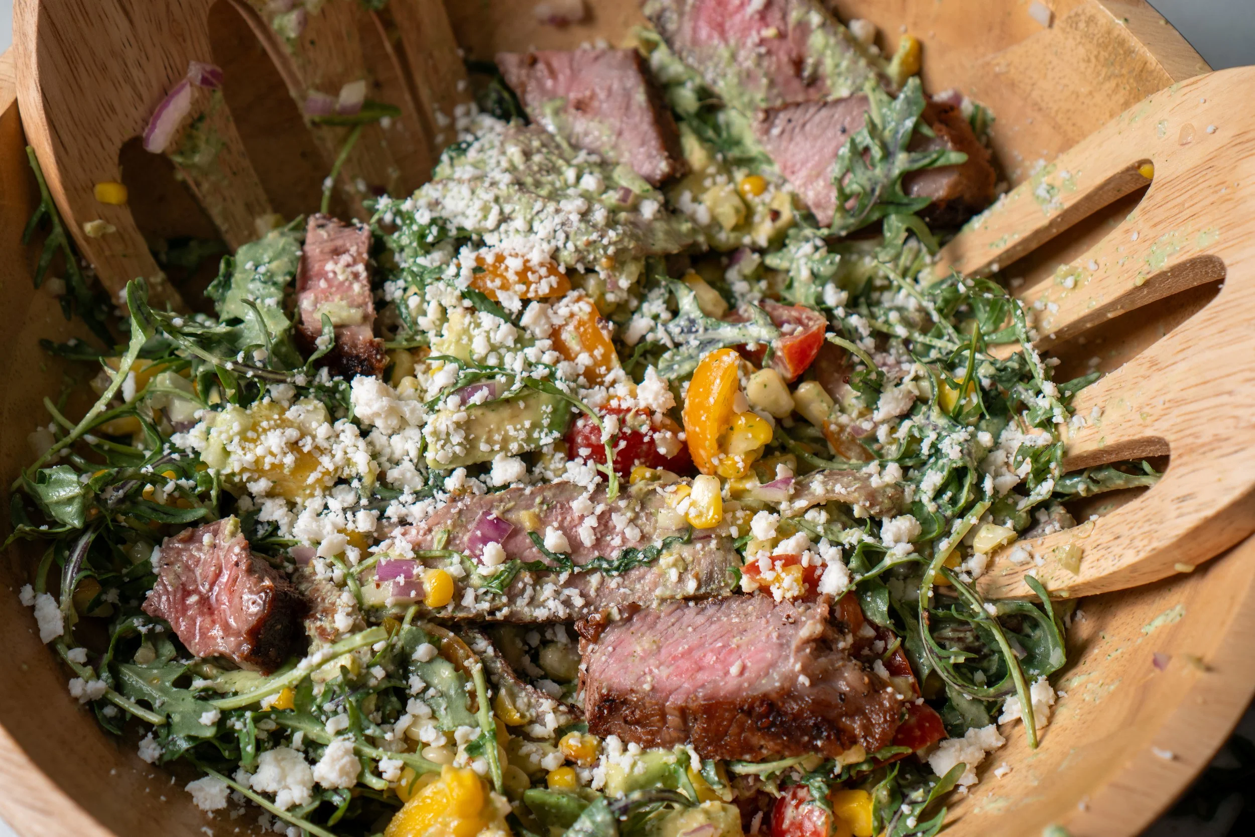Steak and Roasted Corn Salad