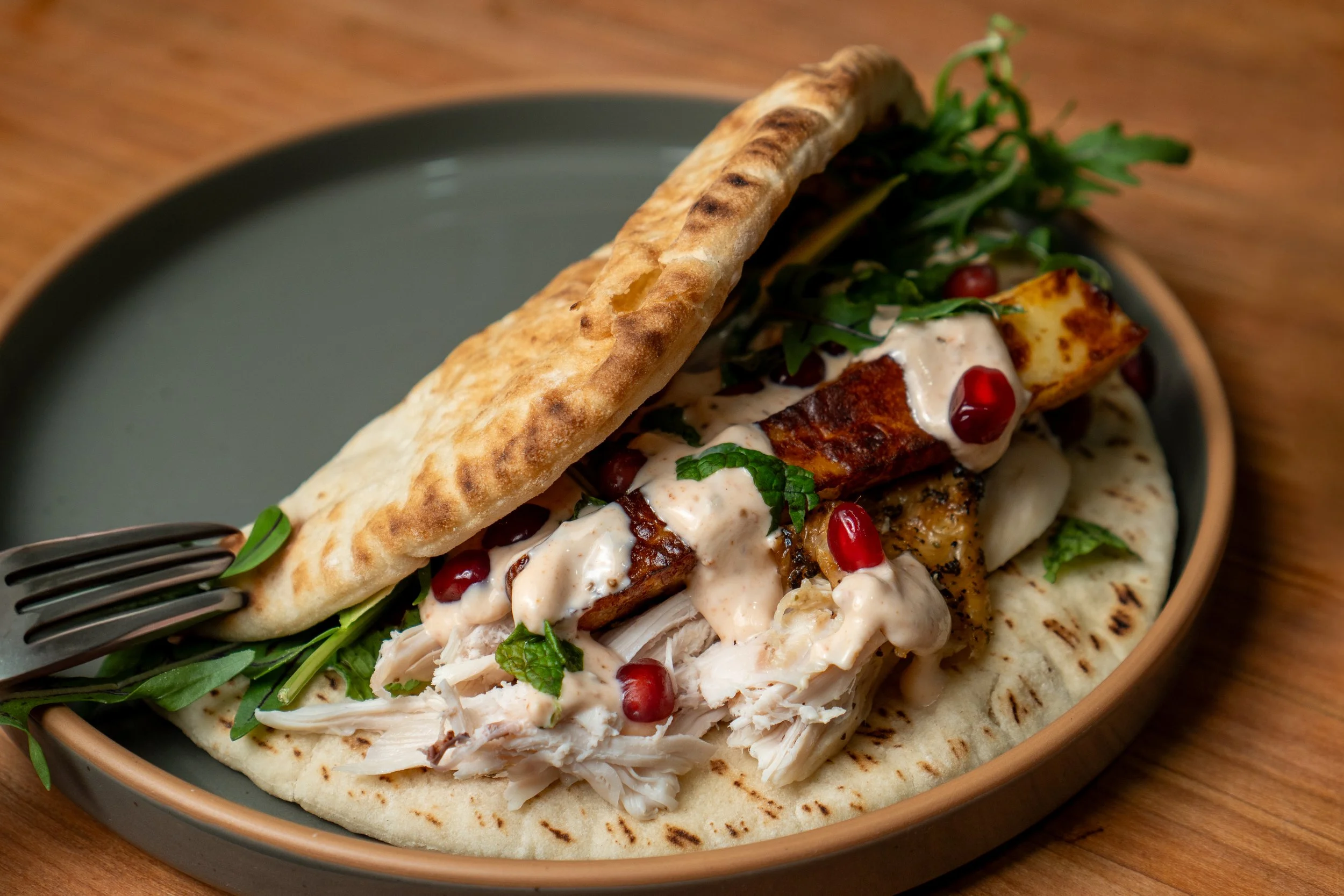 Harissa Chicken & Halloumi Pita Wrap