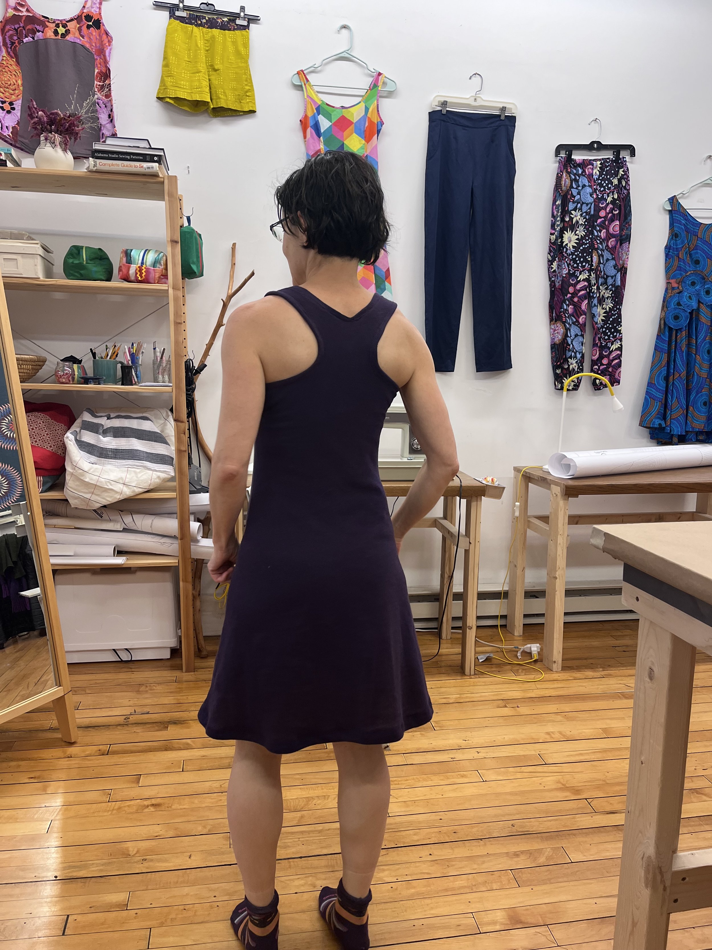 Gorgeous racerback made of 4-way stretch waffle fabric- Peek-a-boo's Vitality pattern