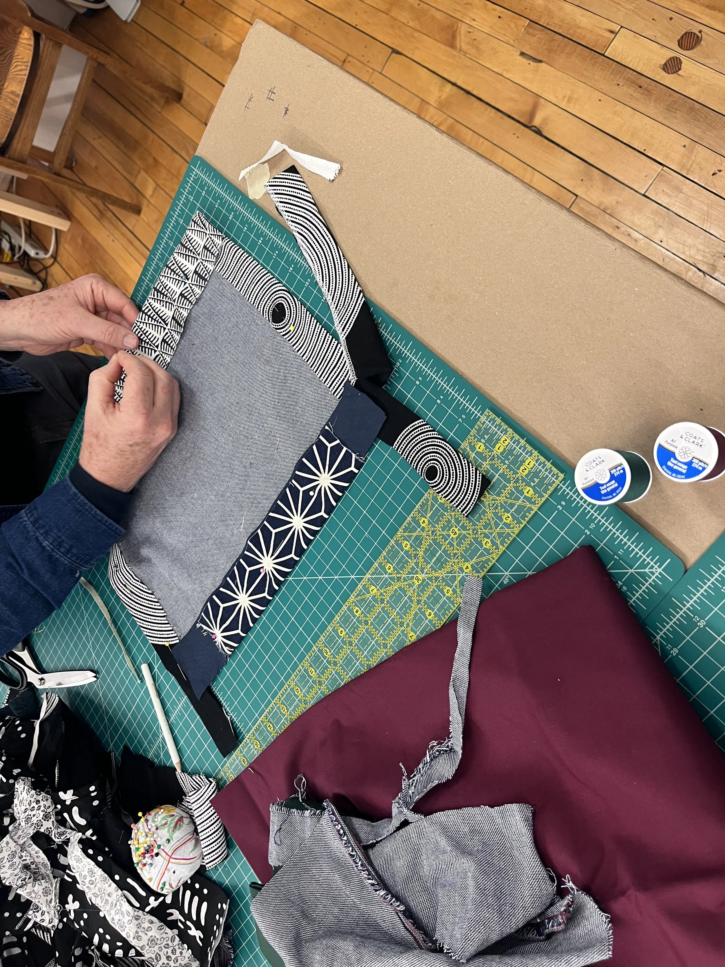 Improv handkerchief quilt