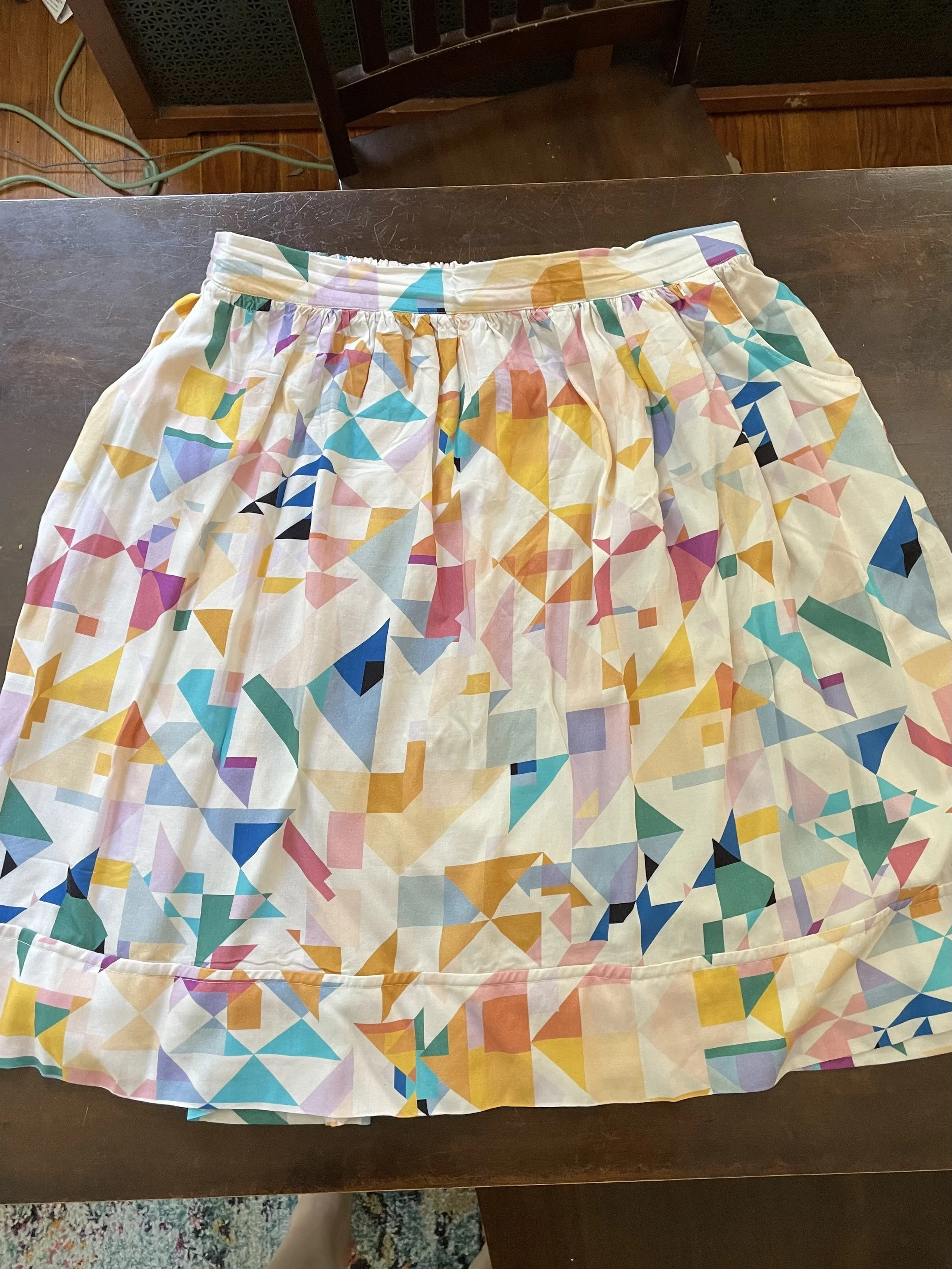 Lovely gathered skirt made in rayon from Valley Fabrics.  