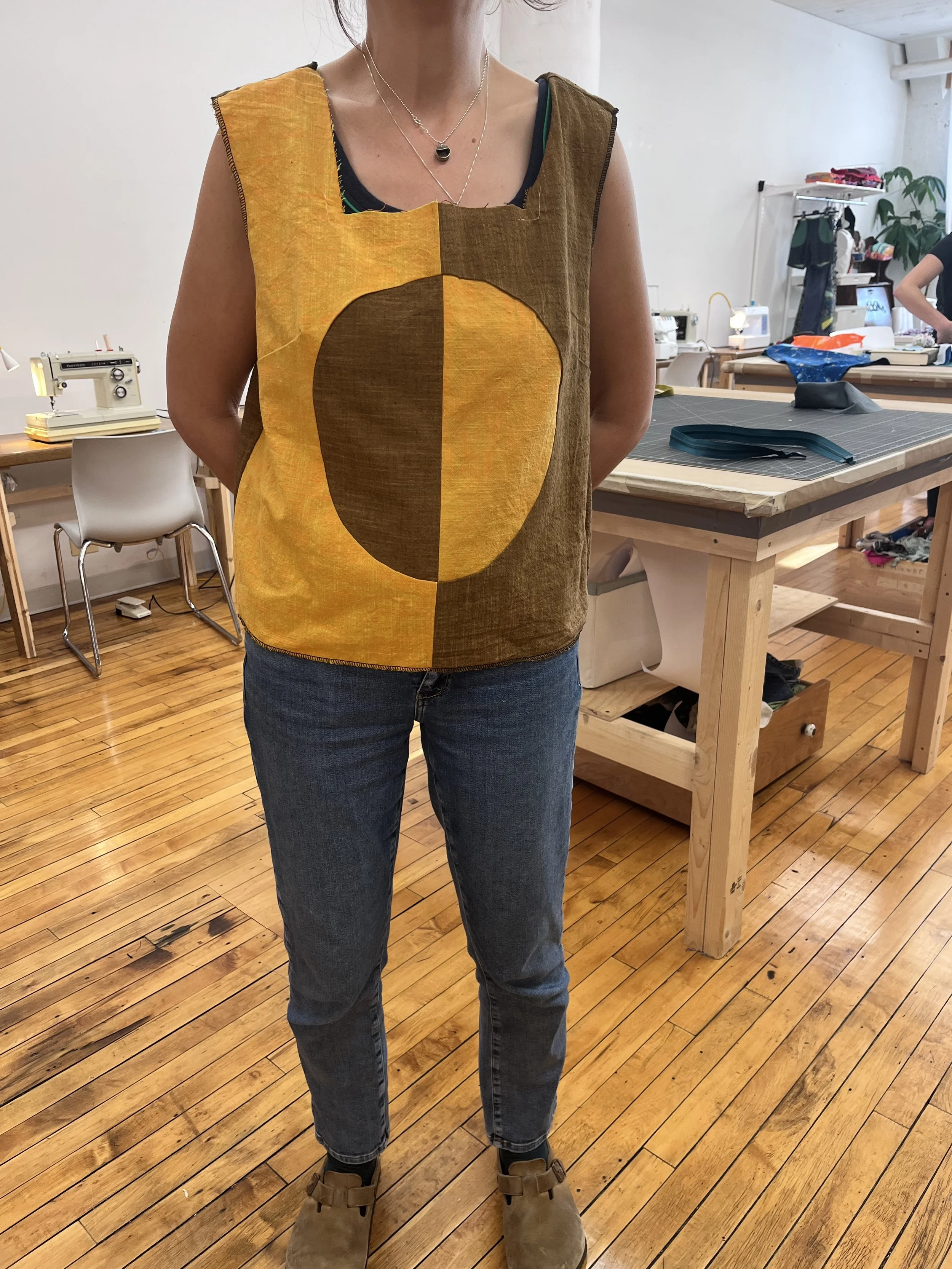 Shirt being made in sewing lessons at Grove House Sewing Studio