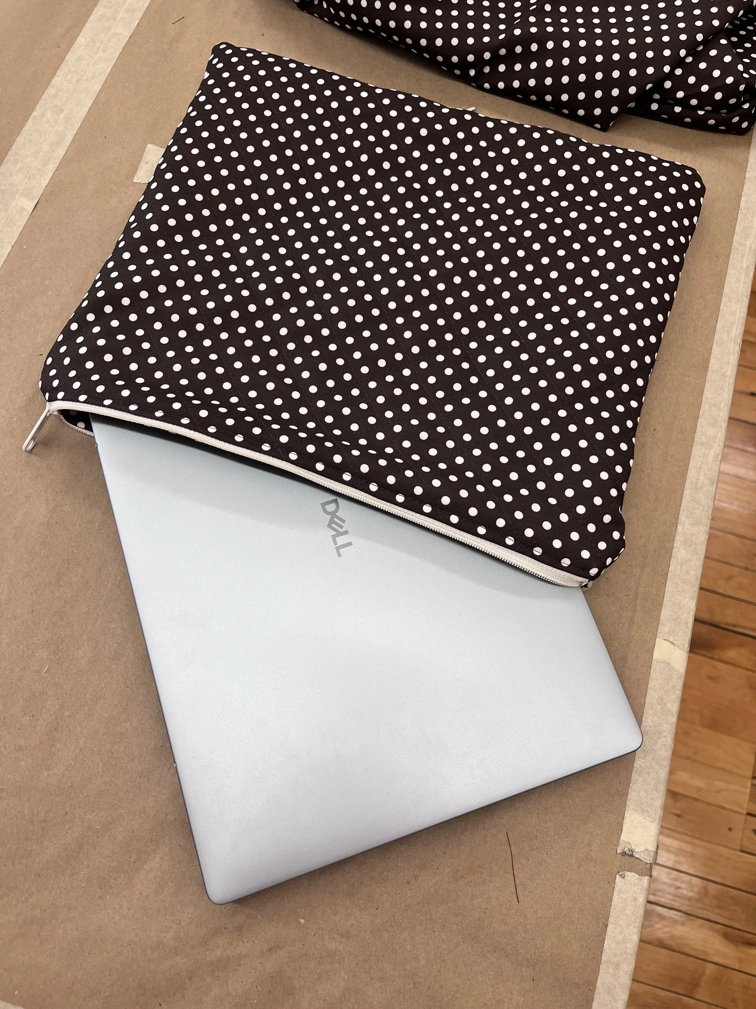 Padded laptop case made in skills sewing immersion class in Northampton MA