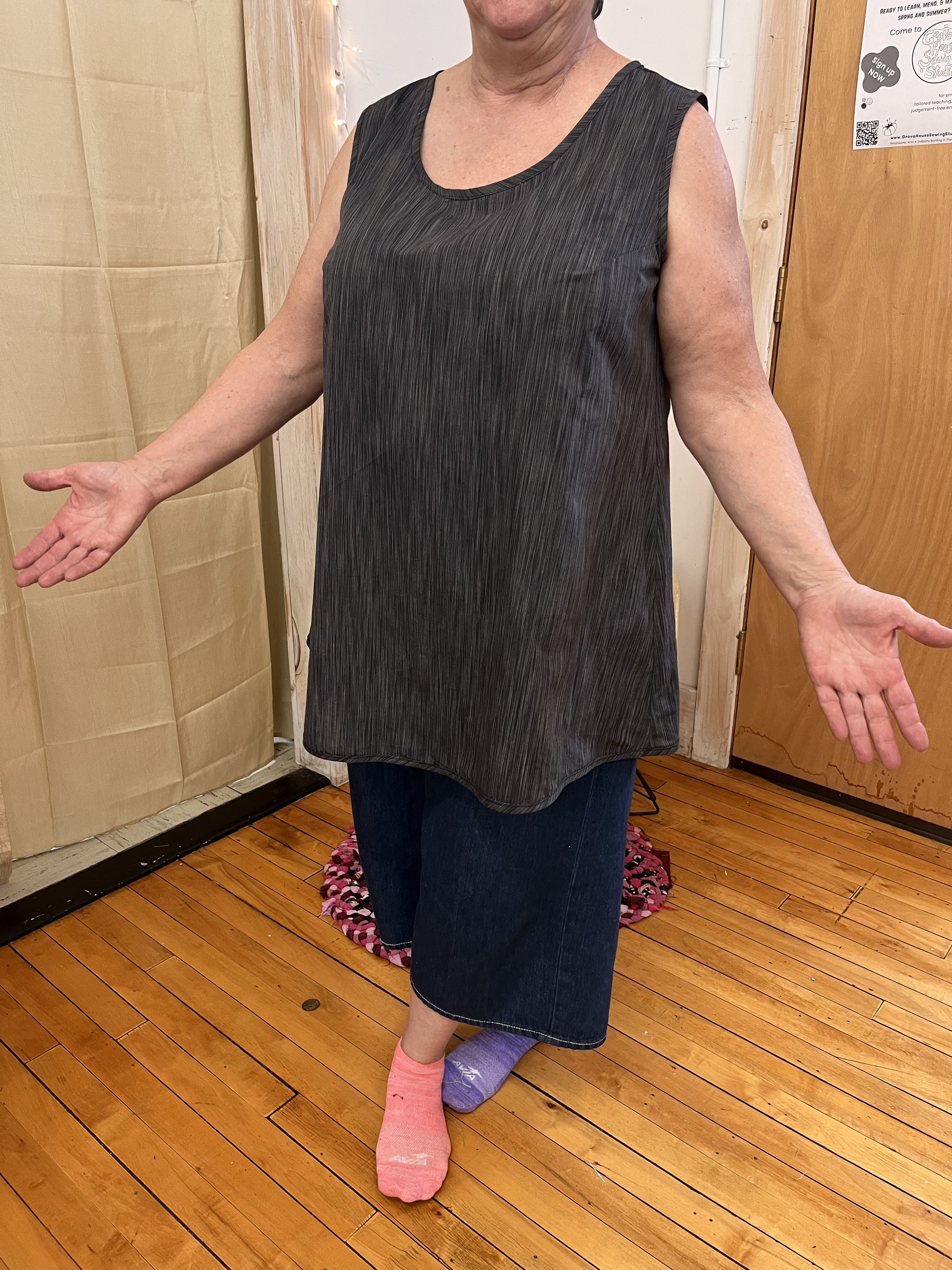 Self-drafted tunic made of a light cotton.