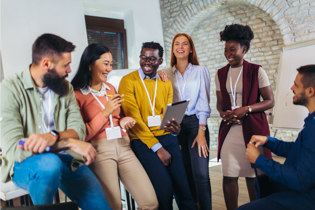Diverse team meeting