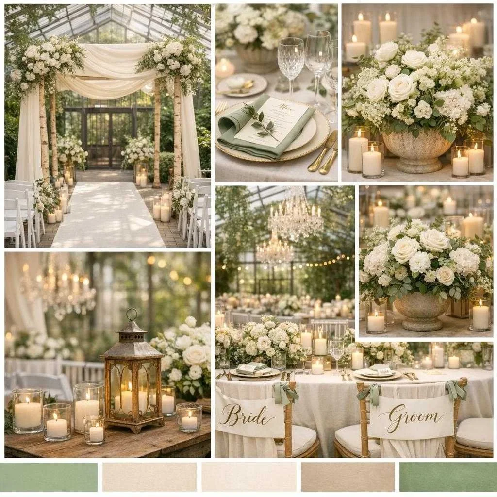 Sage Green Wedding Decor: Arches, Florals, and Table Settings
