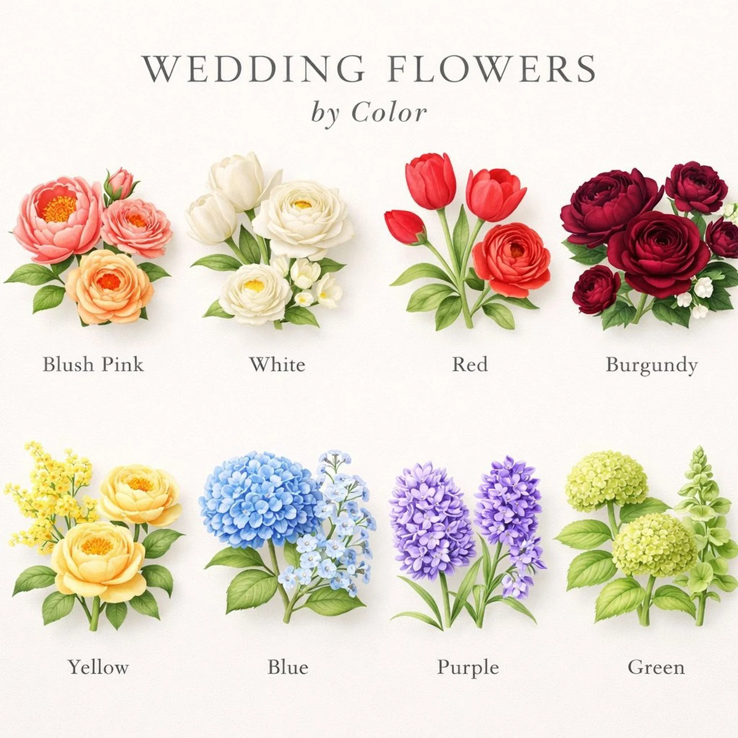 Wedding Flowers by Color: Some of Our Favorites
