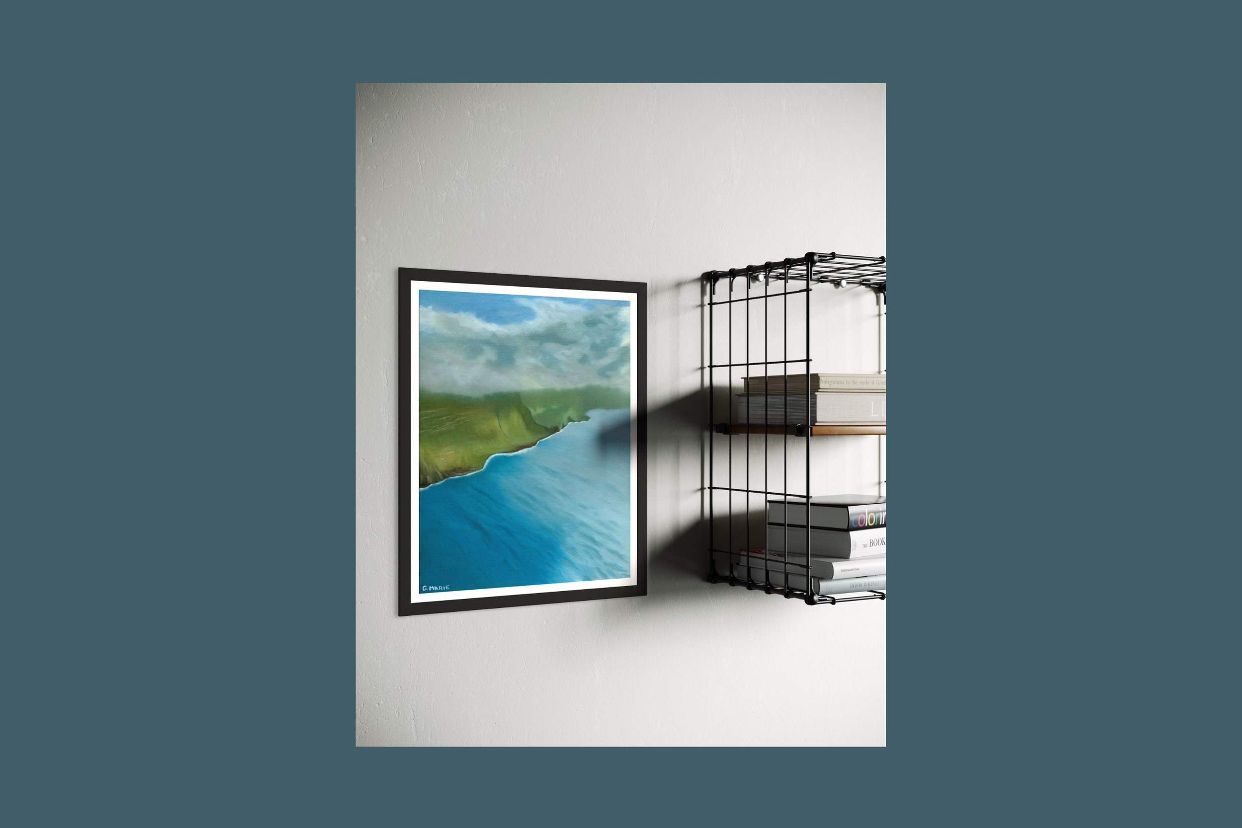  Print of original oil painting by G Marie called Molokai from the Sky 