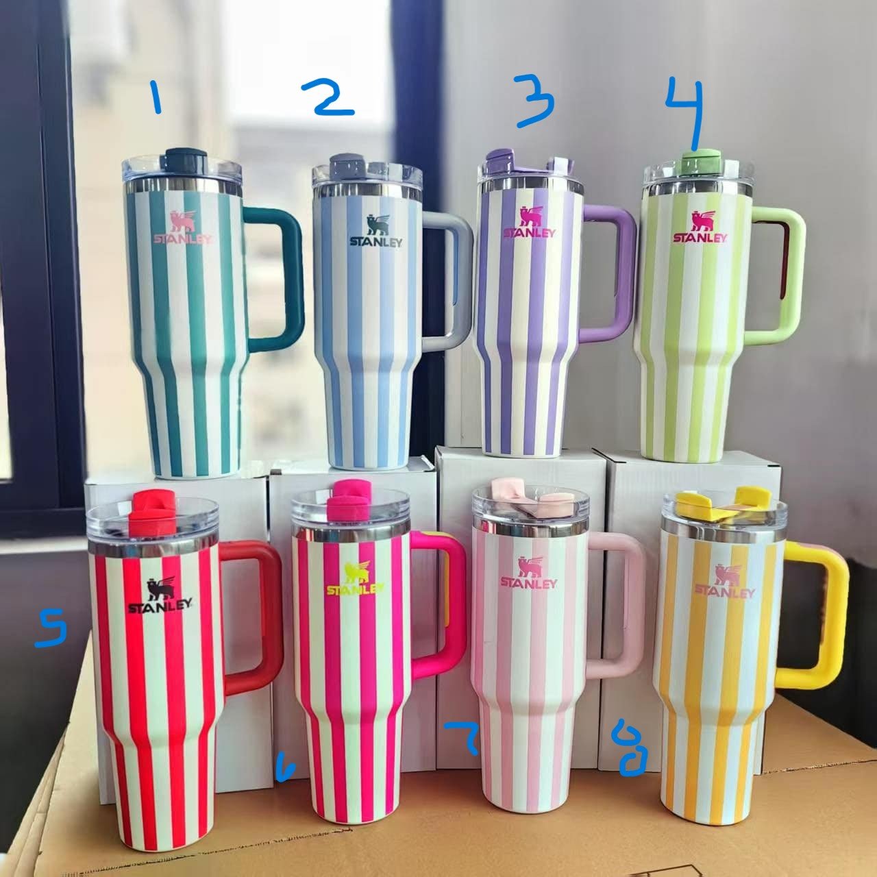 Style #100 Stripped Tumblers