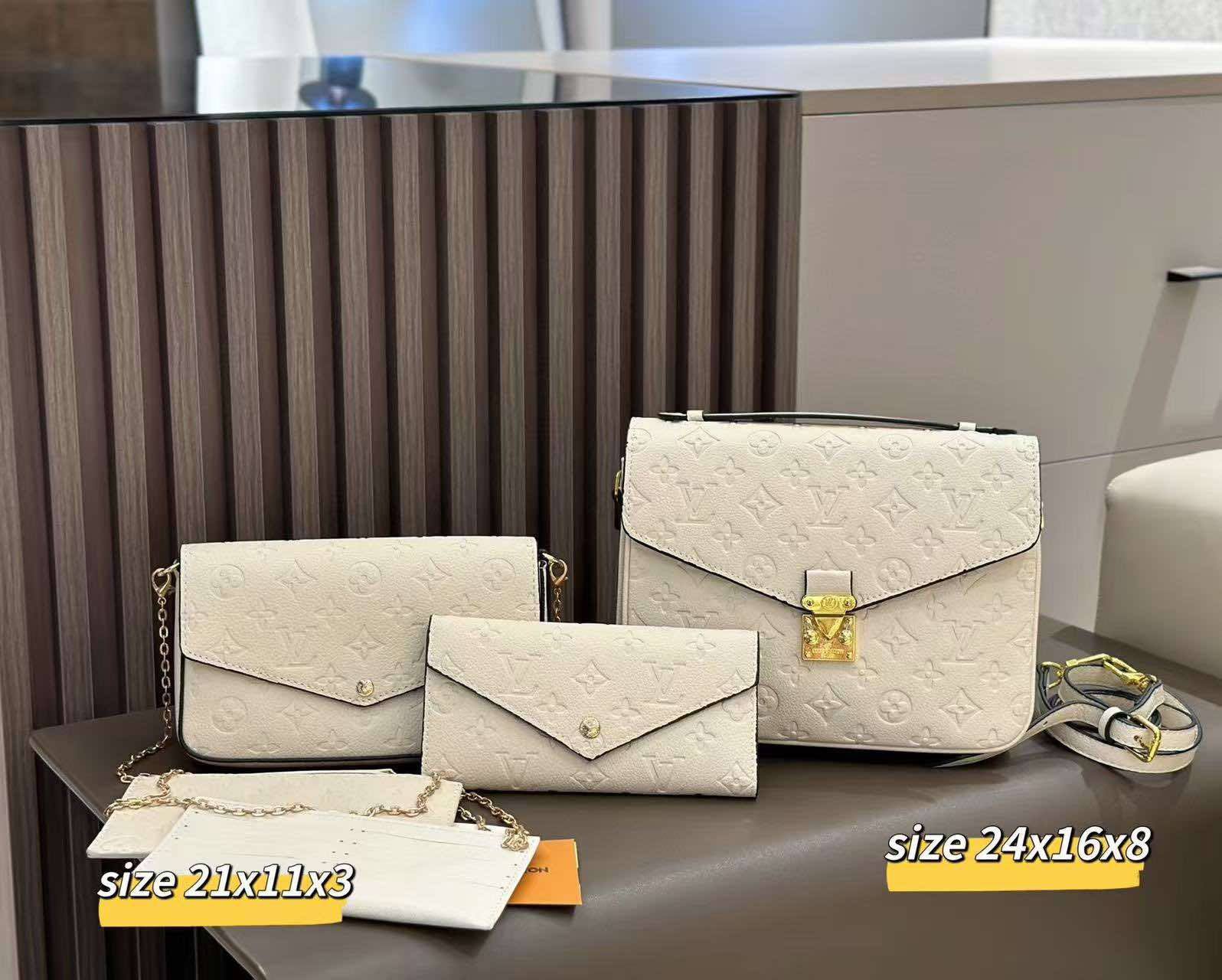 Style #140 3 Piece White Crossbody Set