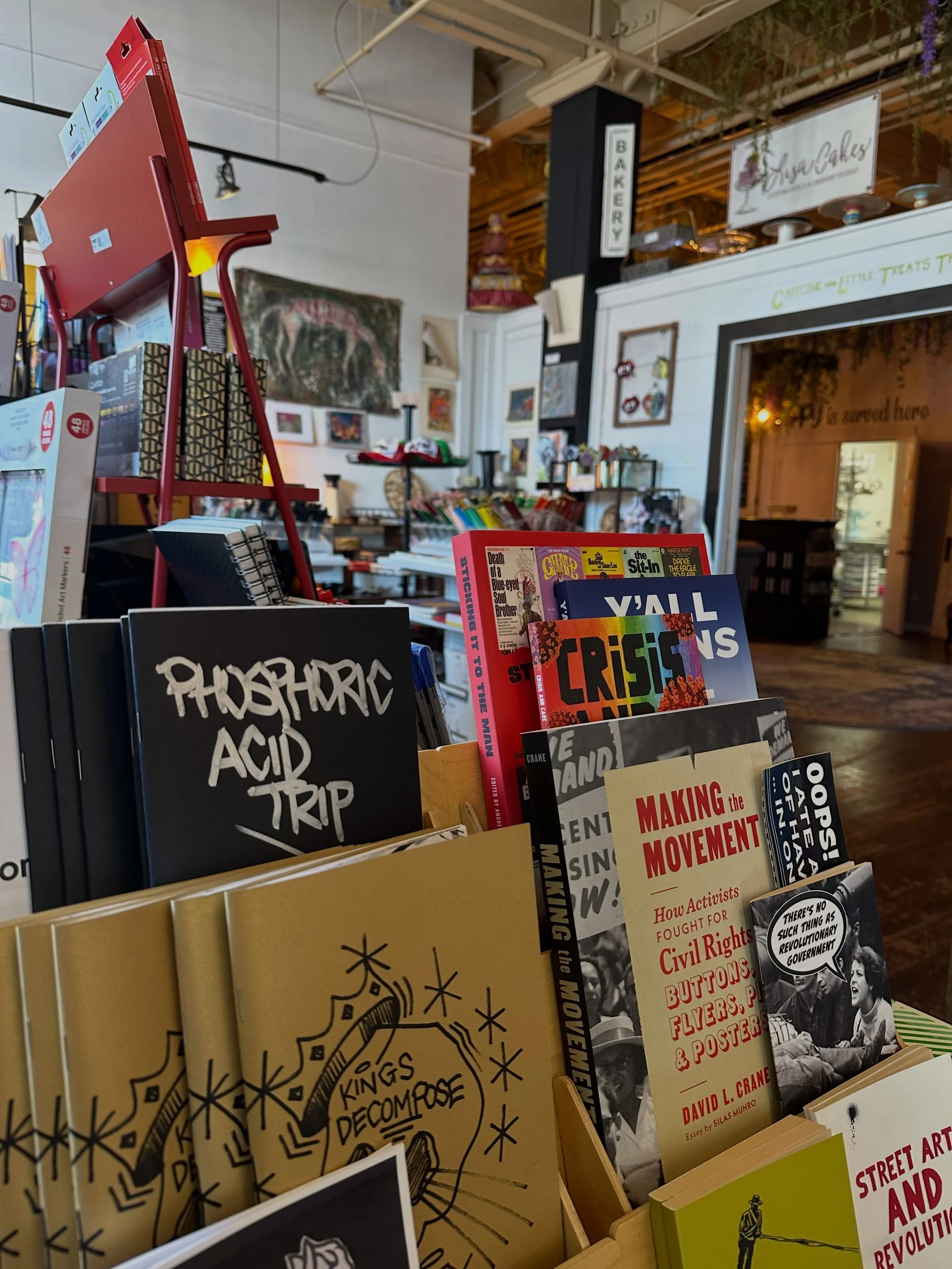 Local zines, small batch reads, and more! Stop by and explore Oblivion Cinema &amp; Arts until 6:0 P.M. tonight! Join us this weekend for our biweekly Free, Free-form Collage Potluck and Oil Painting with Bennett Ritchie session! Workshop listings ca