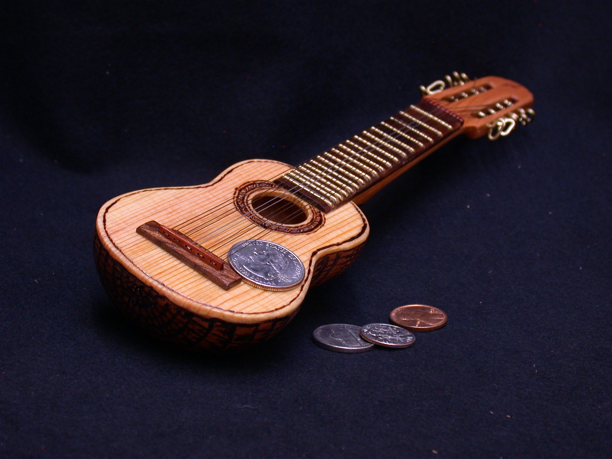 Charango 1:4 scale, wood & wire