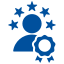 Icon of a gear, wrench, and light bulb representing settings, tools, and ideas.