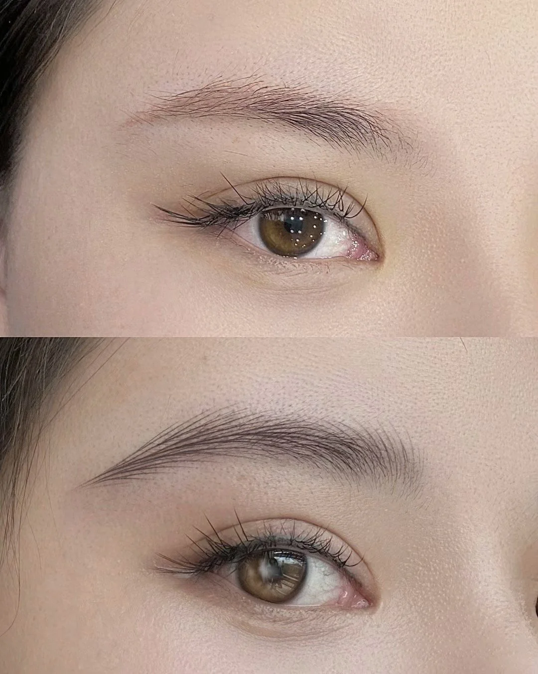 "Fresh nano hairstroke brows – semi-permanent eyebrow tattoo for a natural look at Yeajion Permanent Makeup."