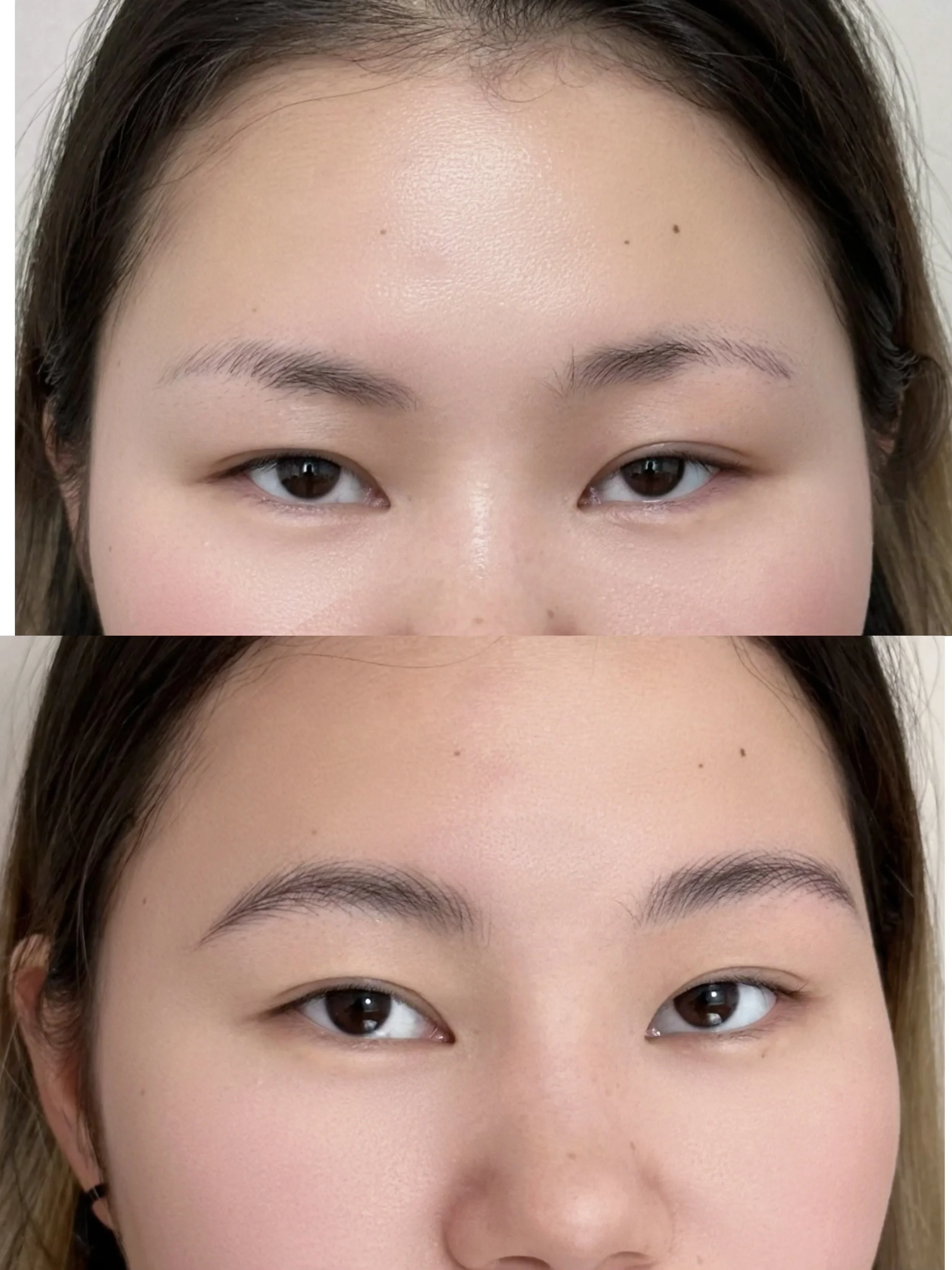 "Perfectly shaped ombré powder brows – a soft-shaded look for fuller, defined eyebrows."