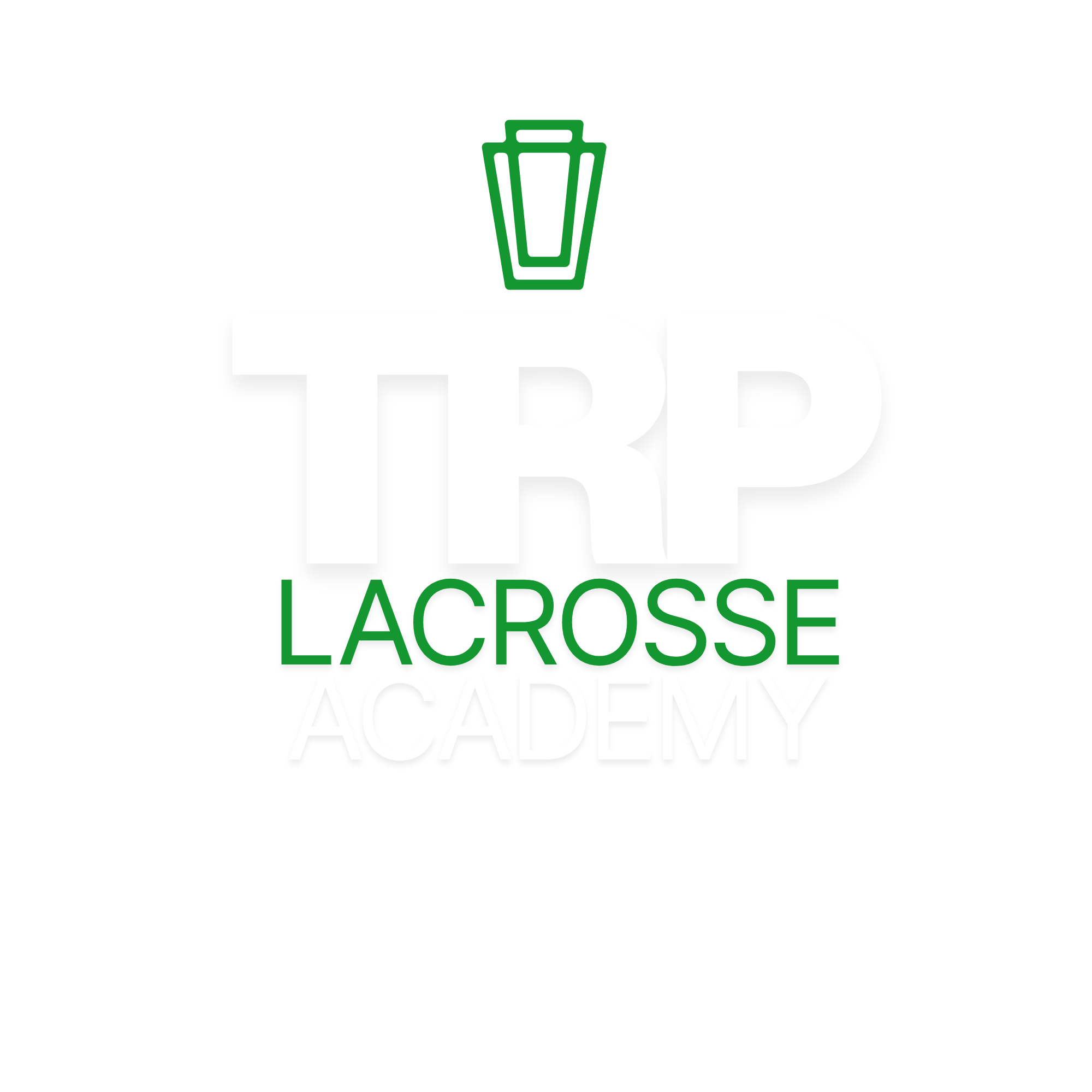 Logo for TRP Lacrosse Academy with green and white colors, featuring stars and a lacrosse stick.