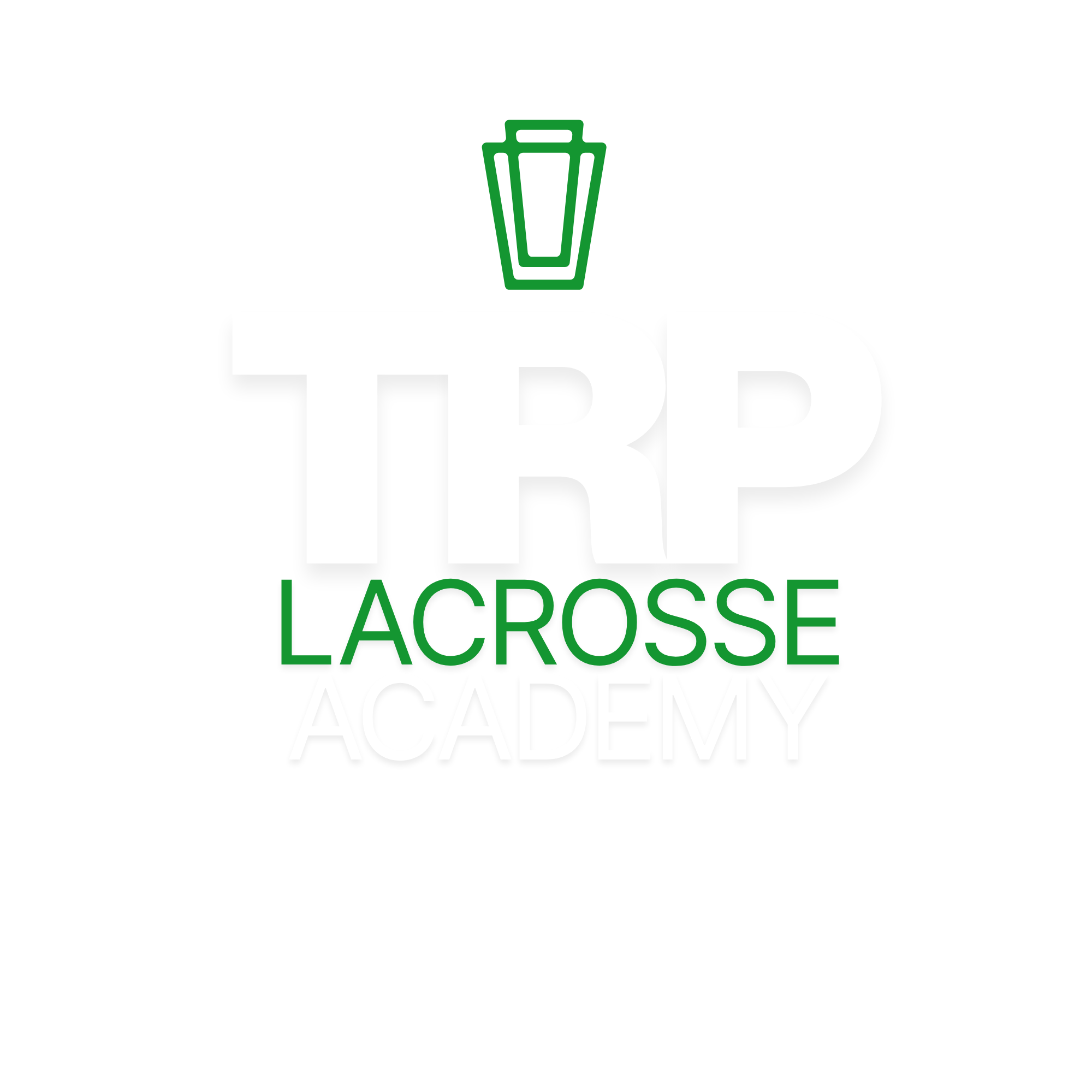 Logo of TRP Lacrosse Academy featuring a green lacrosse stick, two white stars, and white and green text on a black background.