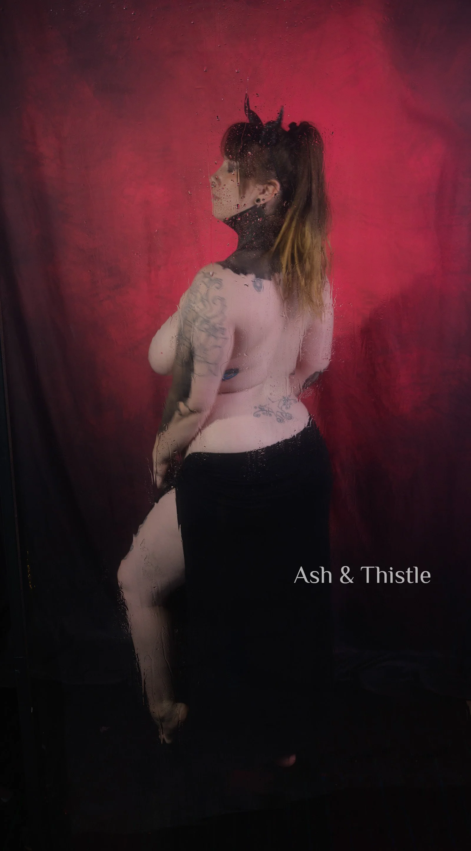 Dark Feminine Demon in the Shower Set – Toledo Ohio Boudoir Photographer