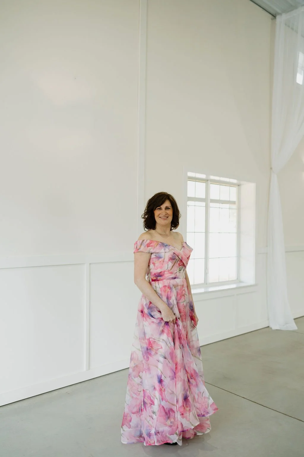 Pink Floral Mother Of The Bride Dress