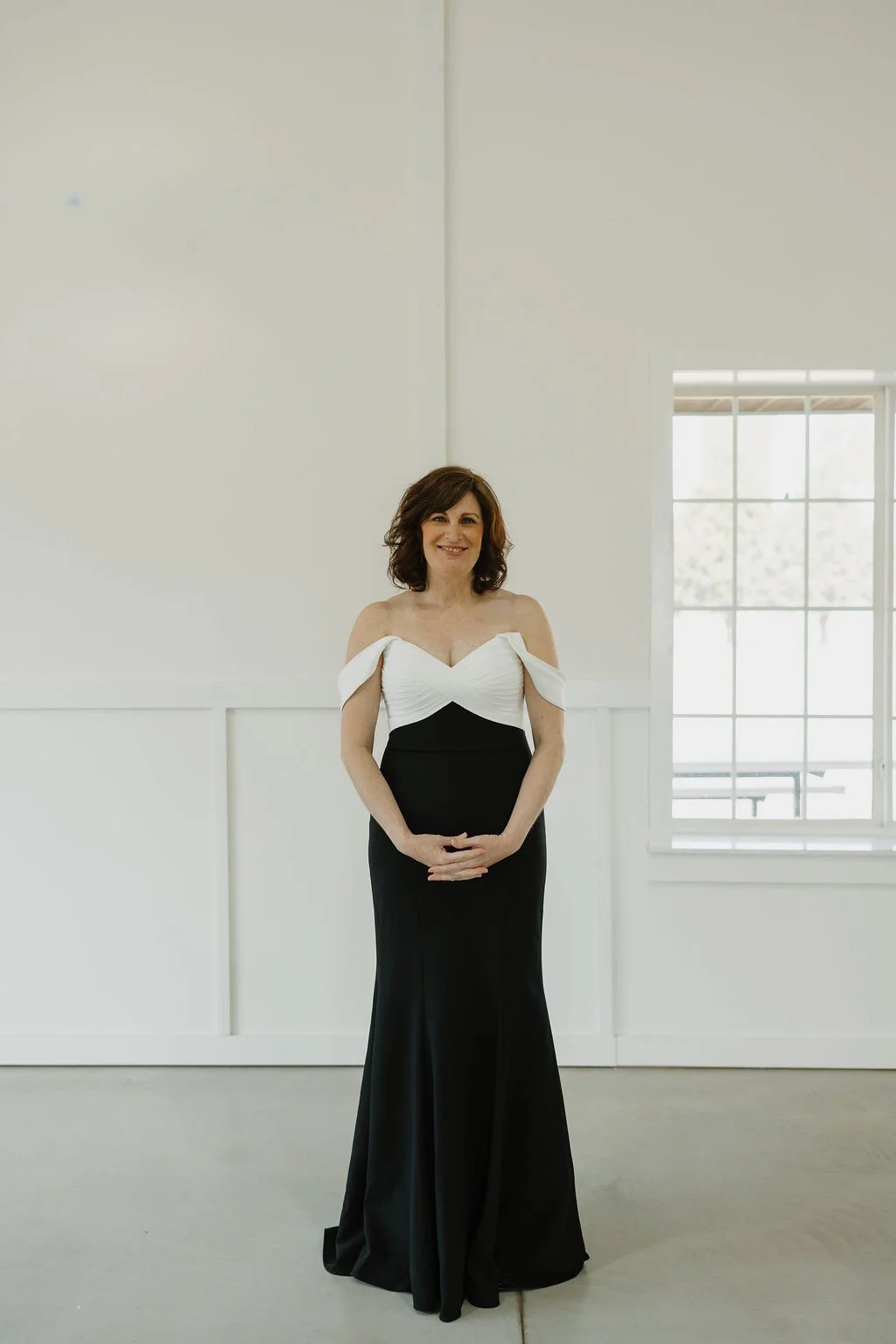 Black and white mother of the bride dress