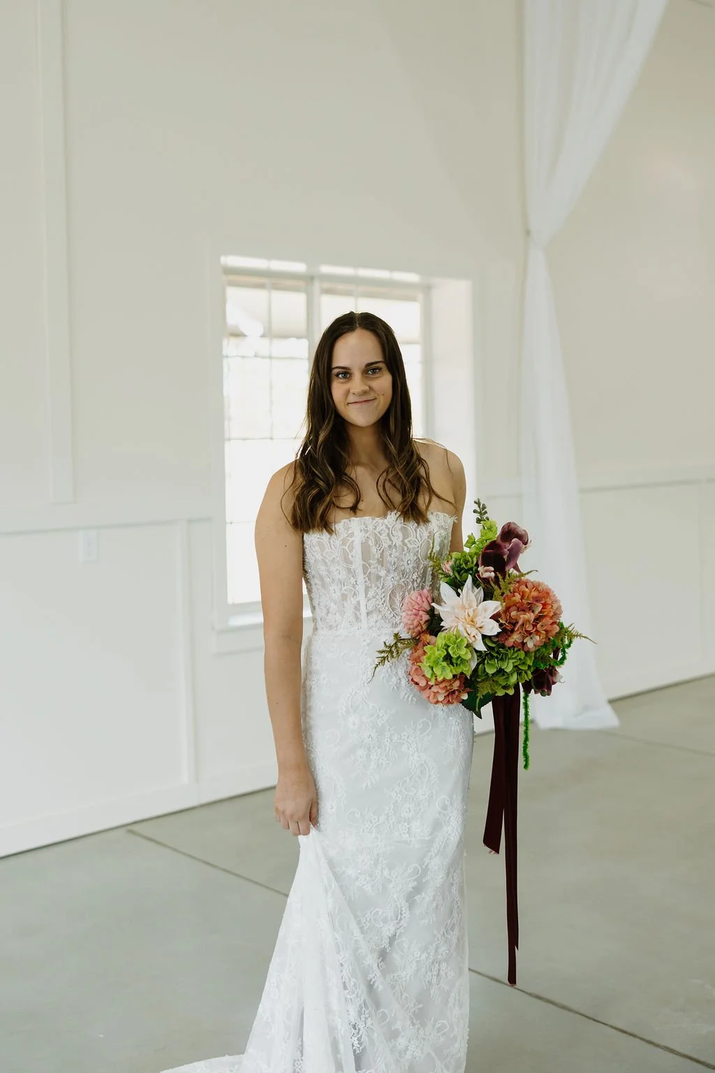 Lace Strapless Wedding Dress