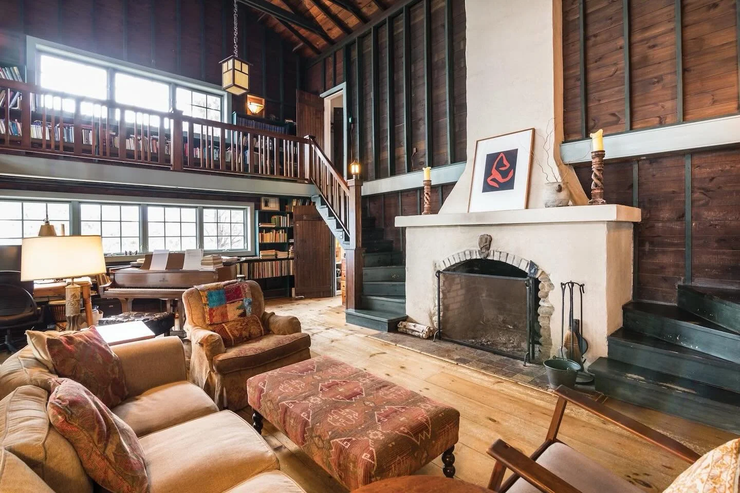 SHOOT LOCATION HRT11WAS | 1920&rsquo;s distinctive waterfront home with art studio | triple height ceilings in great room | spectacular fireplace | grand scale and old world grandeur | art studio by the sea | authentic style | jennylandeylocations.co