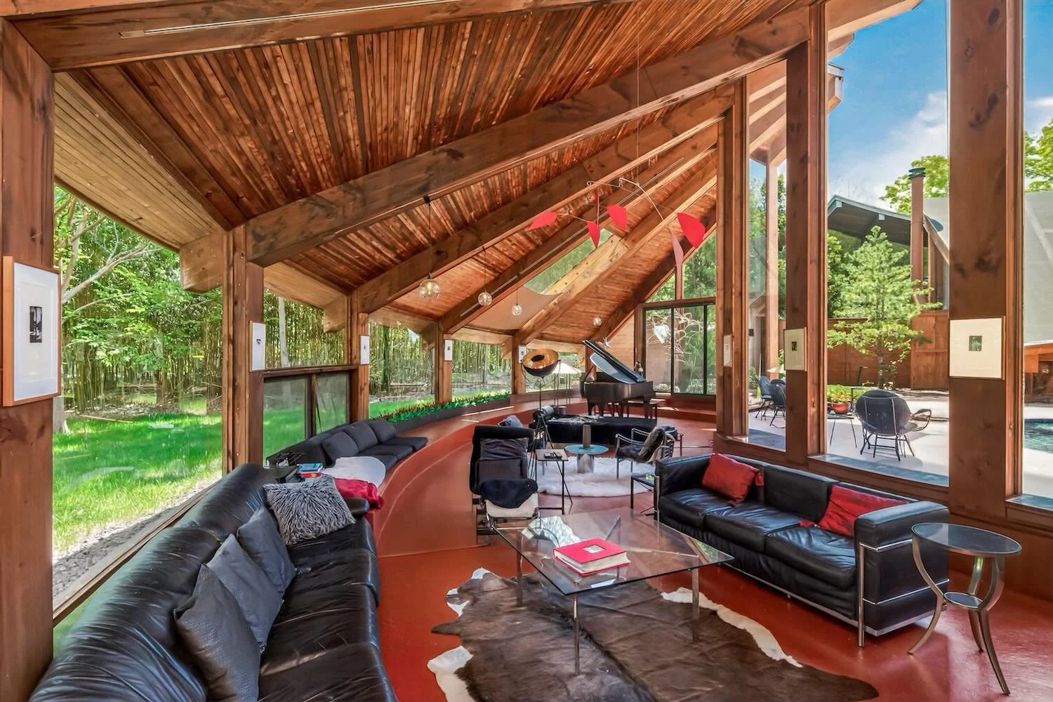 SHOOT LOCATION HRM19P | James Bond meets Slim Aarons | Saarinen style modernist home circa 1967 with paraboloid roof | soaring ceilings | authentic vintage kitchen | extraordinary garage | jennylandeylocations.com | HAMPTONS, NY
