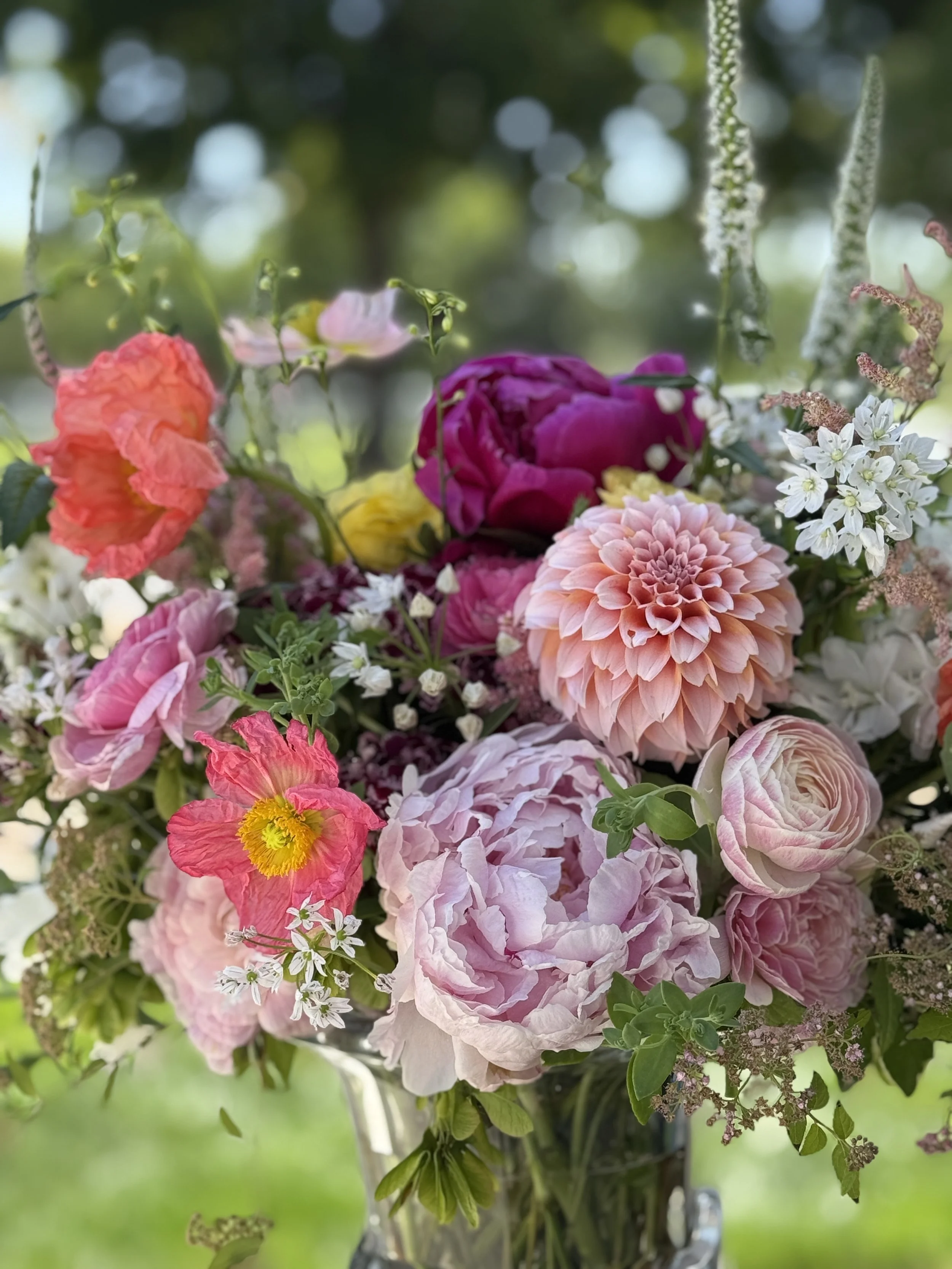 Simple late summer hand-tied bouquet from workshop