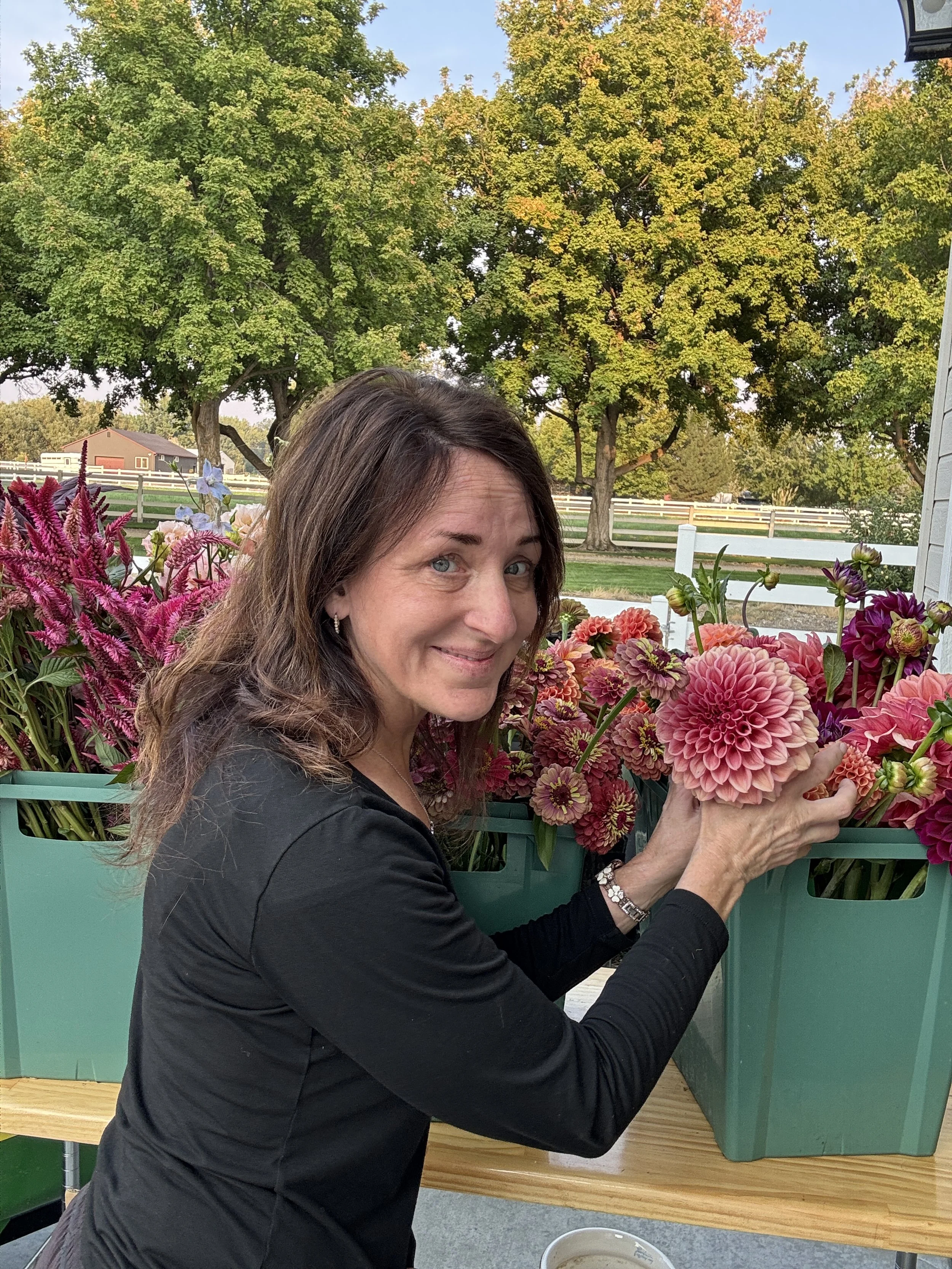 September Buckets of Blooms by Ella June Gardens
