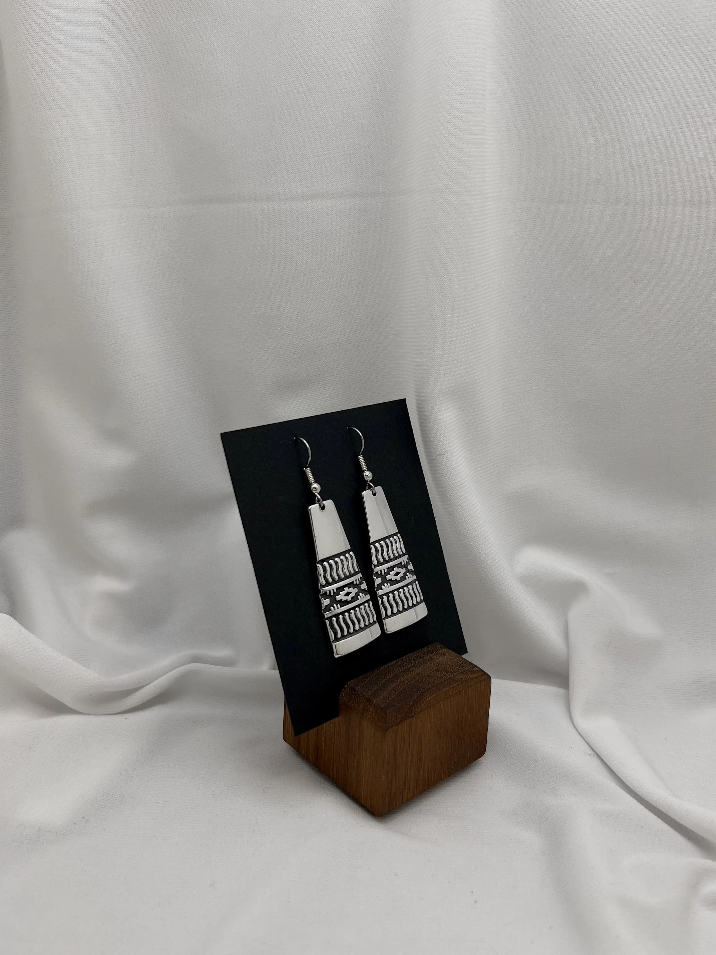 M Trapezoid with Bottom Border Earrings