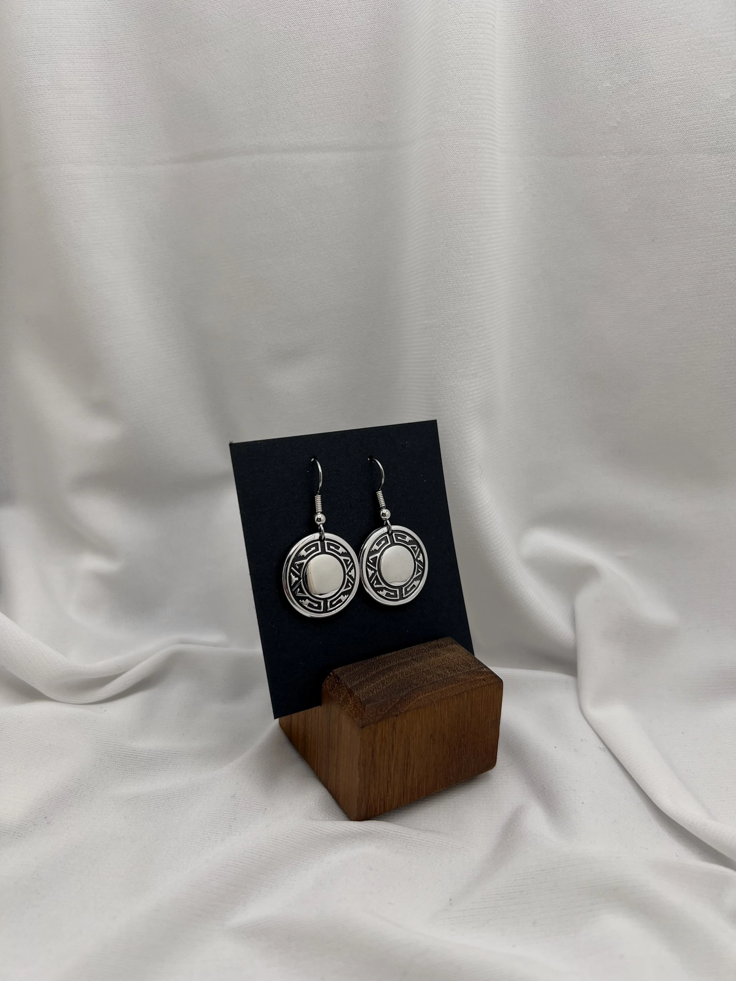 XS Bordered Disc Earrings