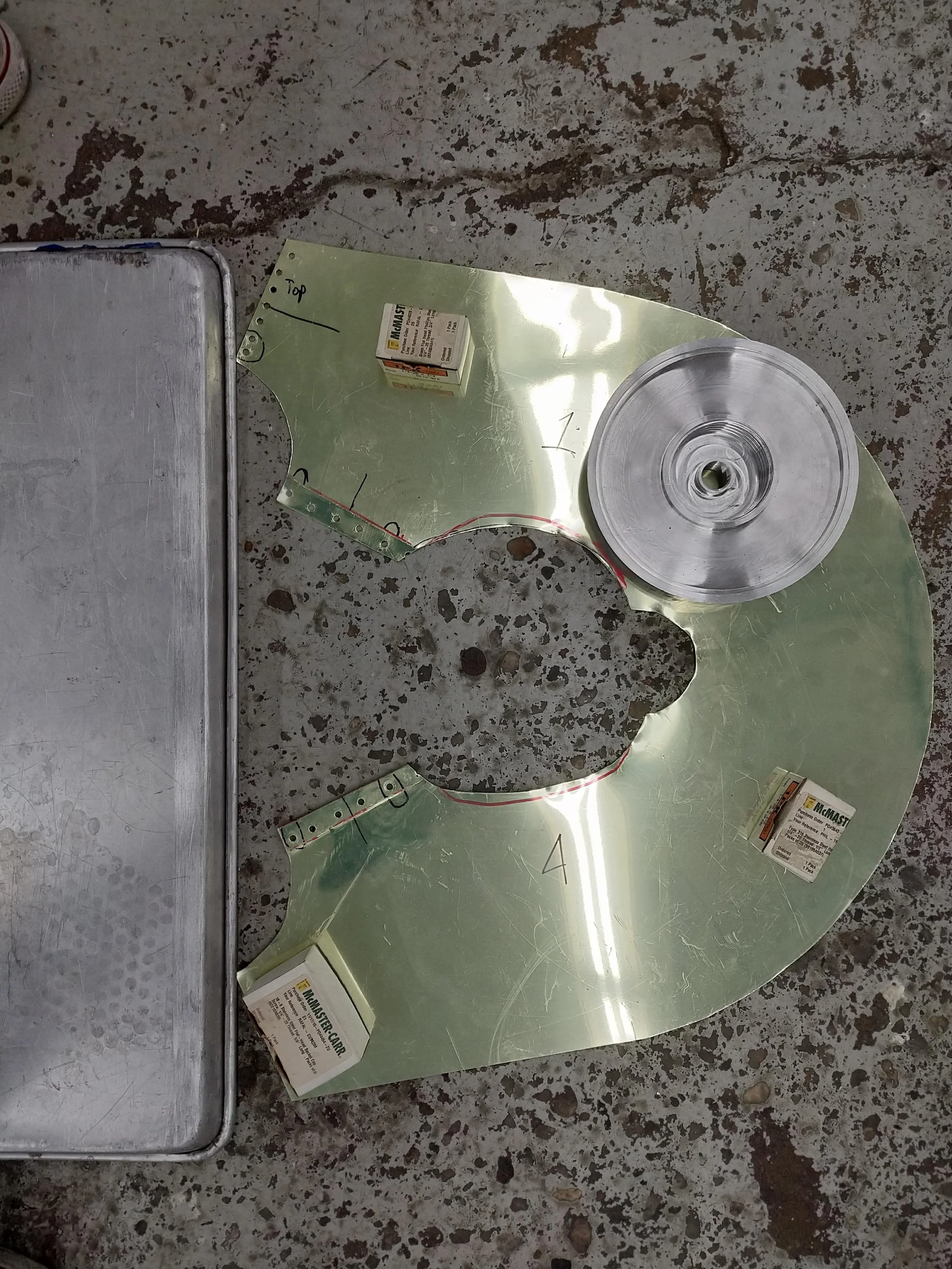 Another flattened Shade prototype to be photographed for tracing in SolidWorks