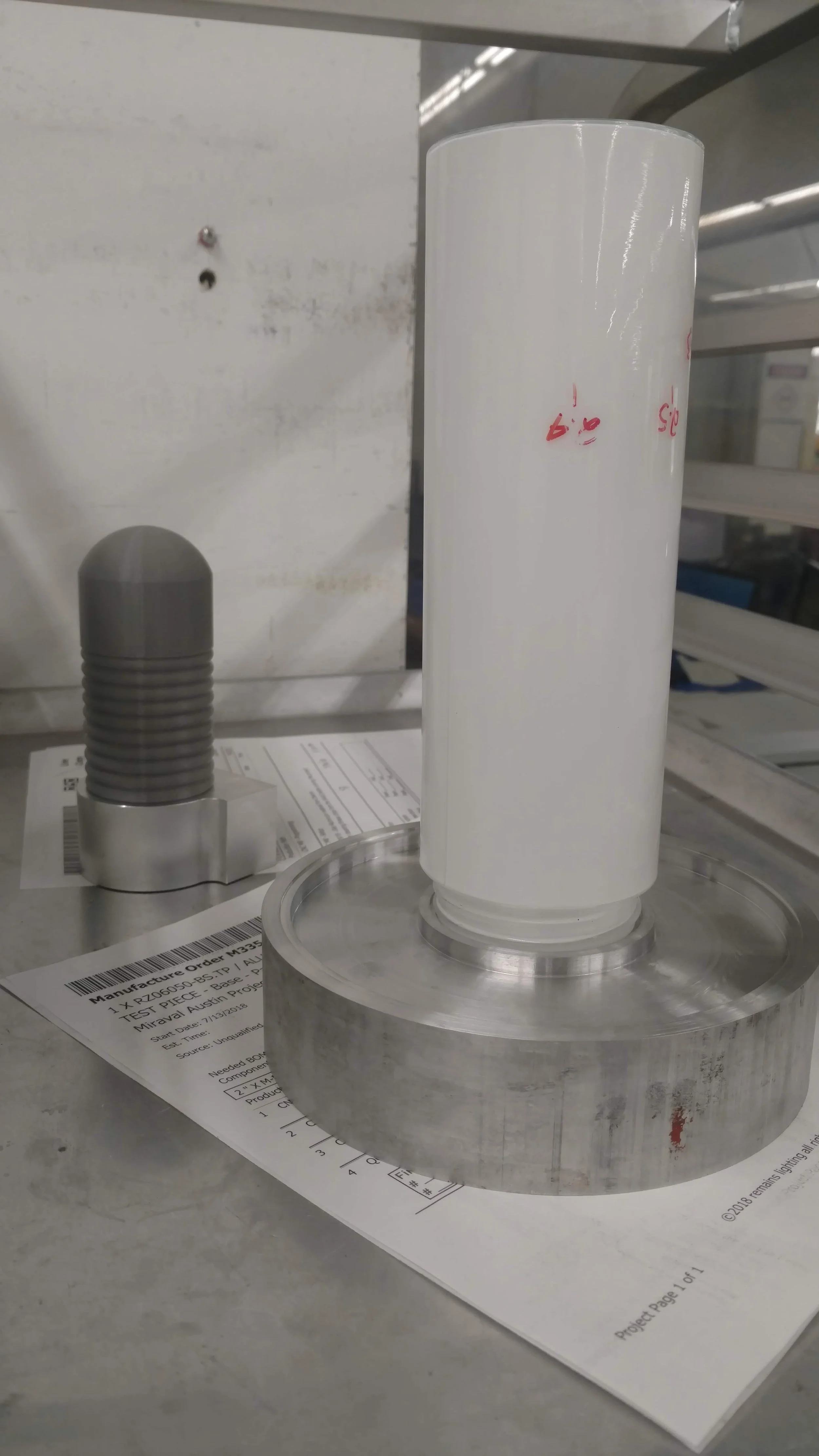 Prototyped aluminum Bases to confirm glass threading and water-tightness