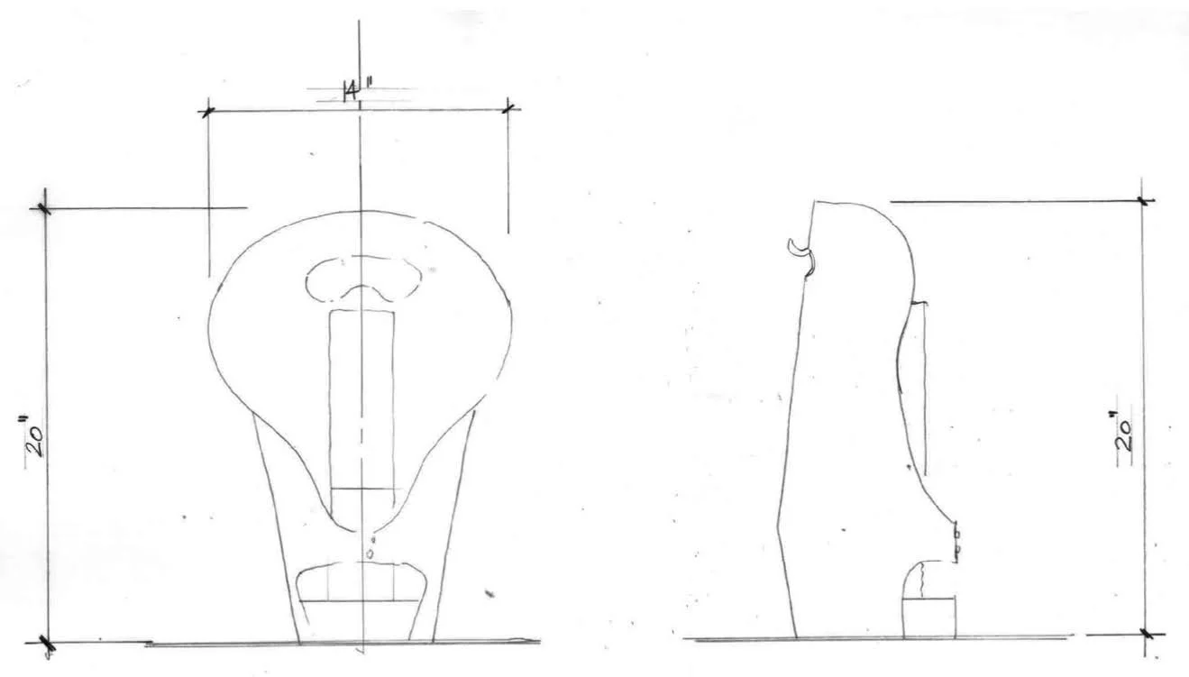 Client sketch with dimensions
