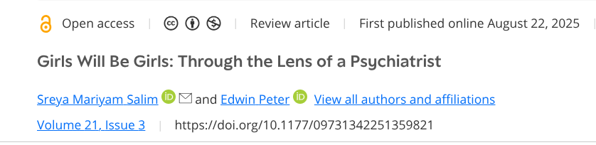 Girls Will Be Girls: Through the Lens of a Psychiatrist