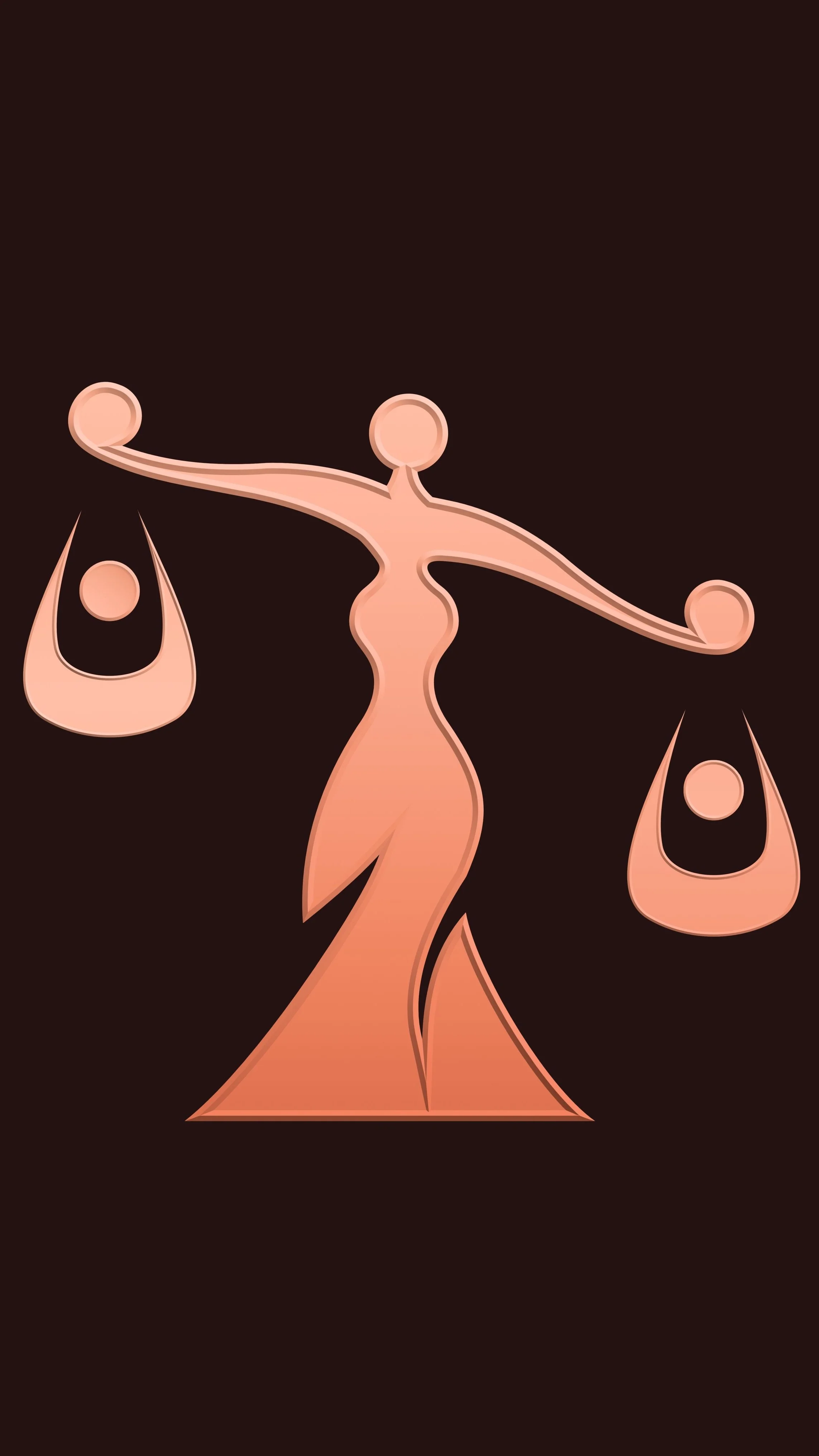 Abstract art of a stylized figure representing justice, holding scales, on a dark background. 
Tipping the scales of justice