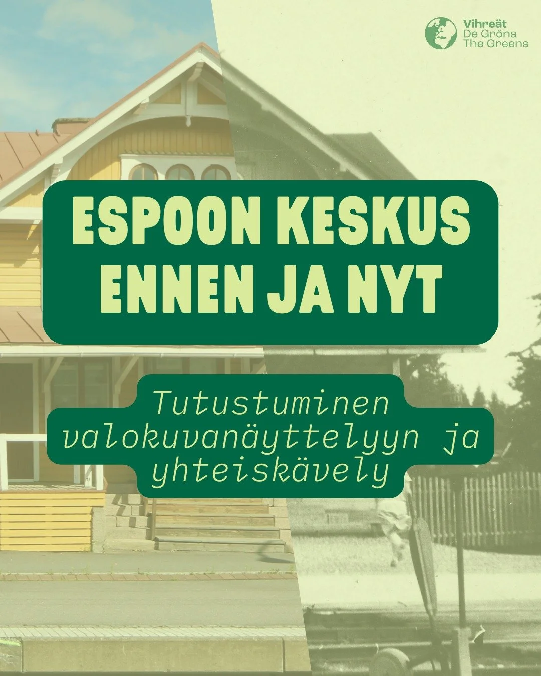 Tervetuloa tutustumaan vihreiden kanssa Espoon keskukseen keskiviikkona 24.9. kello 17 alkaen! 

Espoon Vihreiss&auml;kin vaikuttava Tony Hagerlund on pitk&auml;&auml;n kuvannut valokuvia Espoosta. T&auml;ll&auml; hetkell&auml; Kannusalissa on h&auml