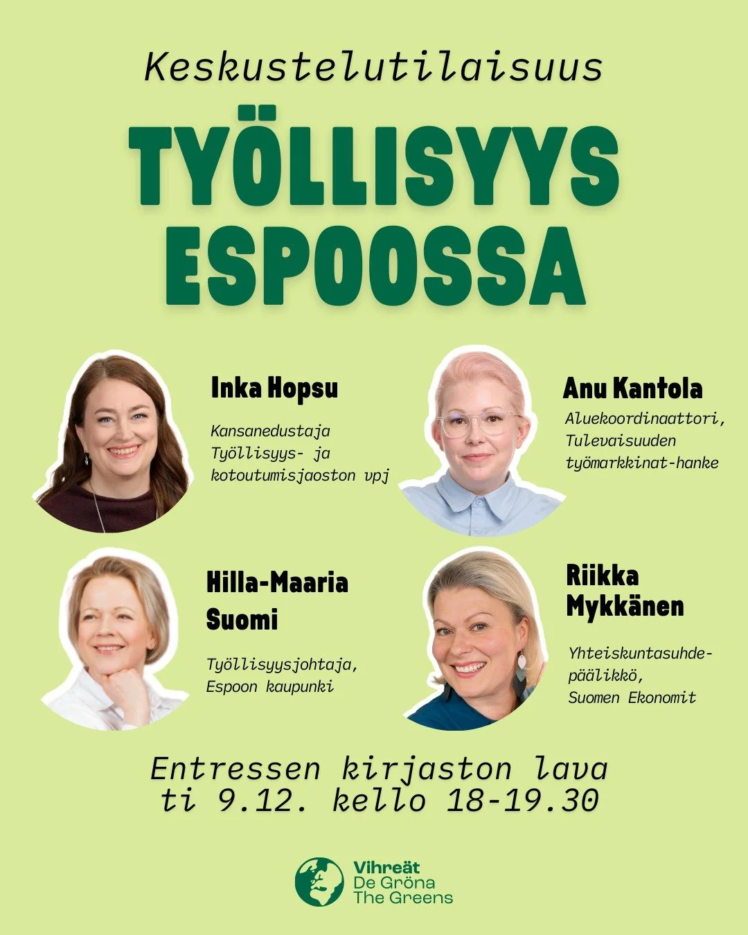 Milt&auml; n&auml;ytt&auml;&auml; Espoon ty&ouml;markkinatilanne, erityisesti korkeakoulutettujen n&auml;k&ouml;kulmasta? Miksi nuorten, yli 50 v ja maahanmuuttajien ty&ouml;llistyminen on vaikeaa? Mit&auml; toimia kaupunki tai muut toimijat voisivat