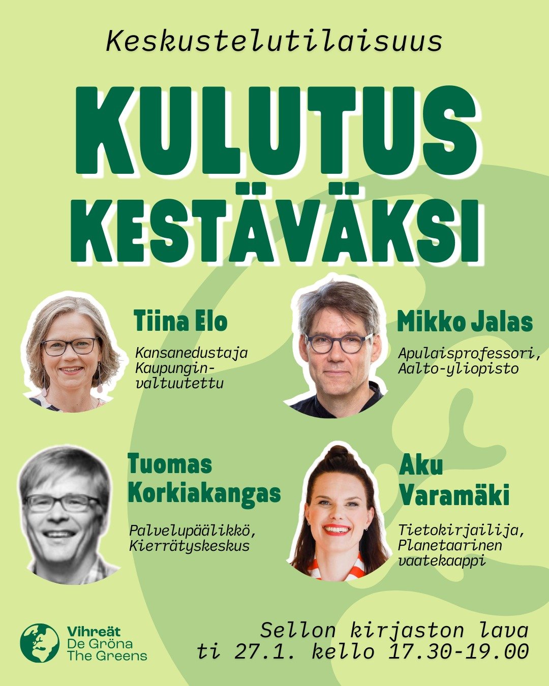 Kr&auml;&auml;s&auml;talous kukoistaa luonnon kest&auml;vyyden sek&auml; ihmisten terveyden ja turvallisuuden kustannuksella. Miten teemme kest&auml;v&auml;st&auml; kuluttamisesta helpompaa? Mit&auml; me ihmiset ja julkinen sektori voivat tehd&auml; 