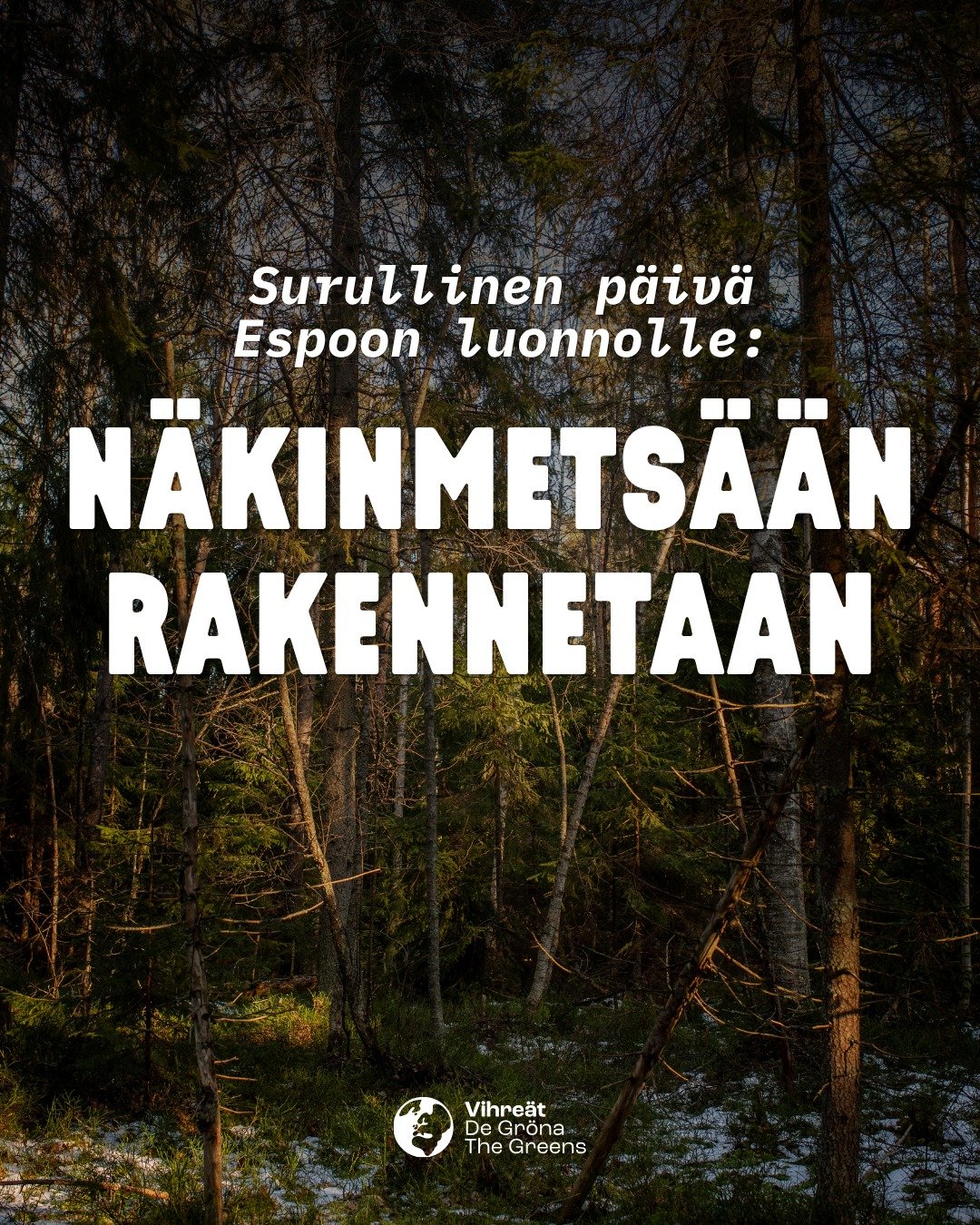 Espoon kaupunginvaltuusto hyv&auml;ksyi maanantaina Kauklahden Kyytim&auml;en asemakaavan, joka tuo pientalorakentamista arvokkaalle N&auml;kinmets&auml;n luontoalueelle. 

Vihre&auml;t esitti kaavan hylk&auml;&auml;mist&auml;, mutta esitys h&auml;vi