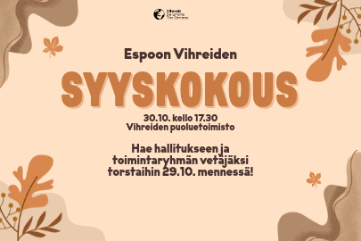 Espoon Vihreiden syyskokous