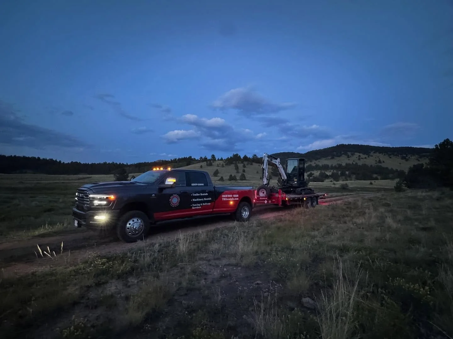 Colorado&rsquo;s scenic mountain ranges. Here The Boyz are picking up a mini-excavator rented to a customer in Park County. They used it for some major land improvements ahead of winter. Whether you&rsquo;re 3 minutes or 3 hours away, The Boyz are yo