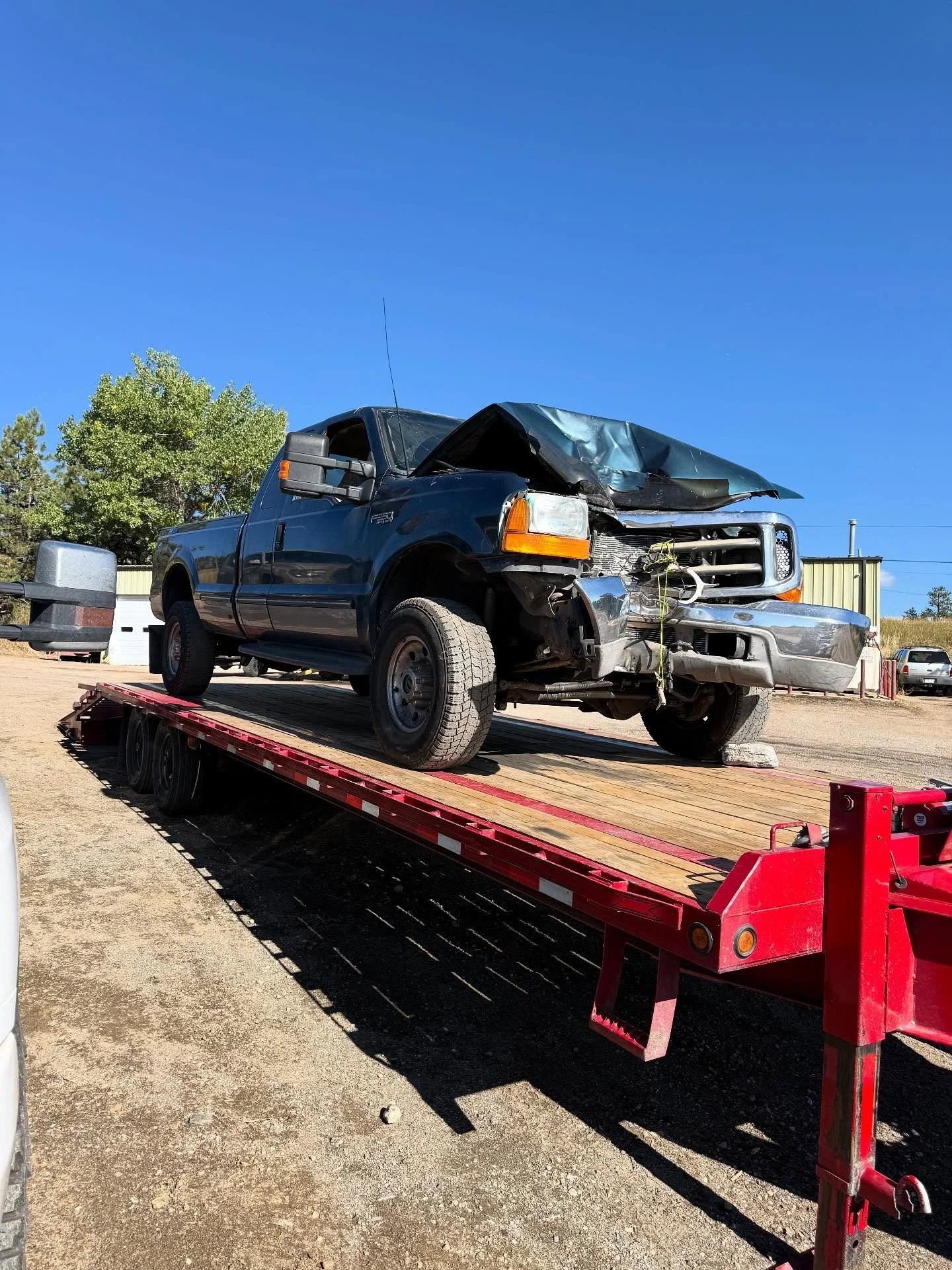 The Boyz (and friends) getting it DONE. One of our renters had themselves an accident while working on a brush clearing job in rural Jefferson County. The pictured truck had towed one of our dump trailers up to the job site when it suffered a critica