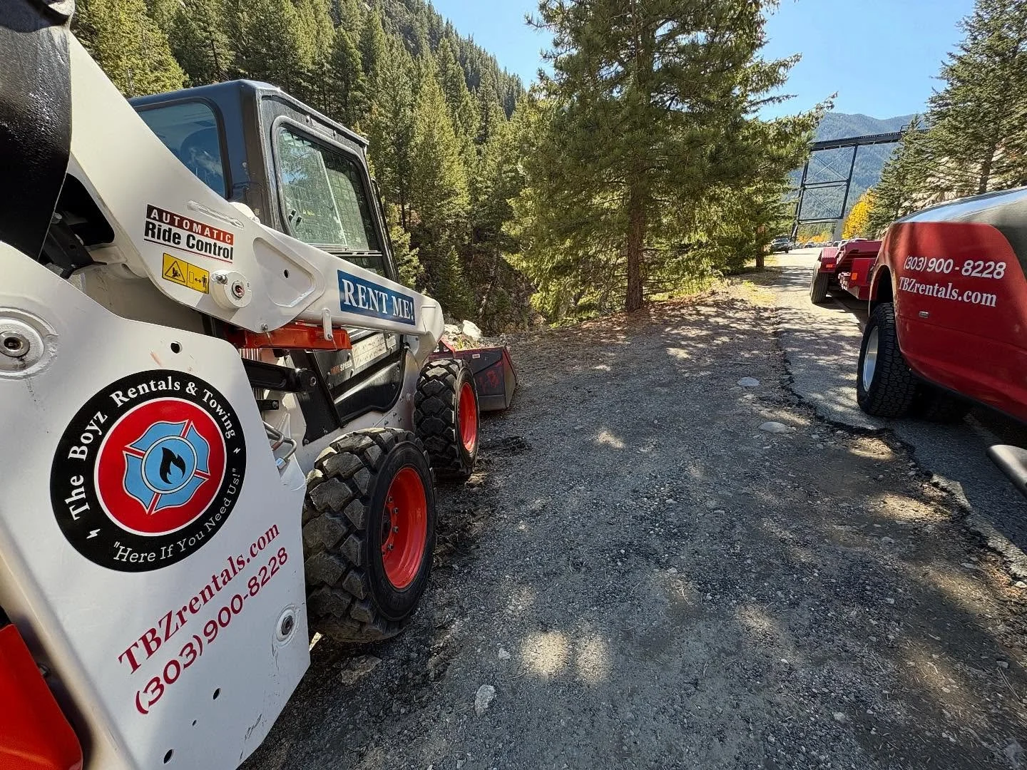 Railroad Delivery!! The Boyz delivered a skid steer with a bucket and forks to one of our clients doing some work on the legendary Georgetown Scenic Railroad yesterday. These fine gentleman will be hard at work trying to get everything in order befor