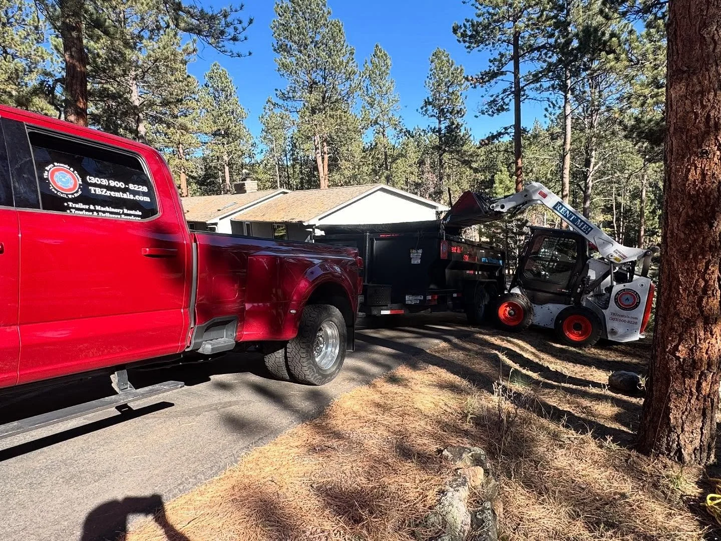 Last week The Boyz helped a local tree contractor haul off over 90 yards of slash and 15 tons of logs from a large fire mitigation and clearing job. This project took the course of 3 days to complete but with the help of a skid steer and our purpose 